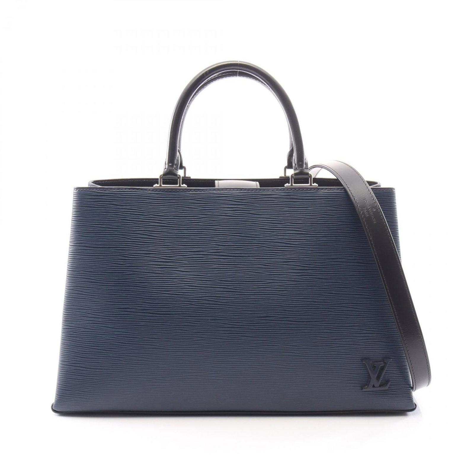 Louis Vuitton Handbag Tote Bag Leather: Louis Vuitton Handbag Tote Bag Leather Black and Navy Louis Vuitton Tote Bag Made from High-Quality Leather, This Classic Design Measures 23cm x 37cm x 12cm. The timeless style of the iconic brand mak