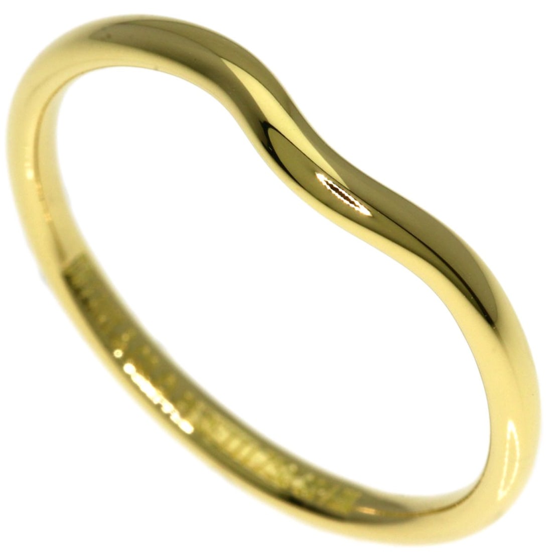 Tiffany&Co. Curved Band Ring K18 Yellow Gold: Tiffany&Co. Curved Band Ring K18 Yellow Gold K18 Yellow Gold Curved Band Ring from Tiffany&Co. - This elegant ring showcases the beauty of K18 yellow gold, expertly crafted into a curved band design t