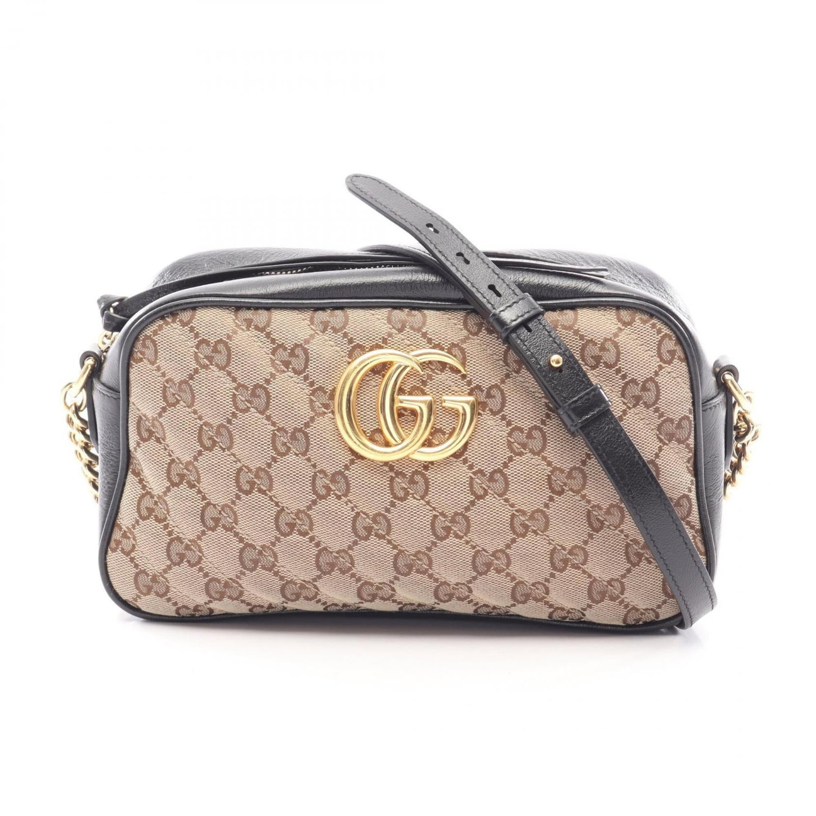 Canvas leather handbag shoulder gucci bag: Canvas leather handbag shoulder gucci bag Canvas leather handbag with GG Marmont design, featuring beige, black, and brown color options. This shoulder bag measures 14cm x 24cm x 7cm and has a strap