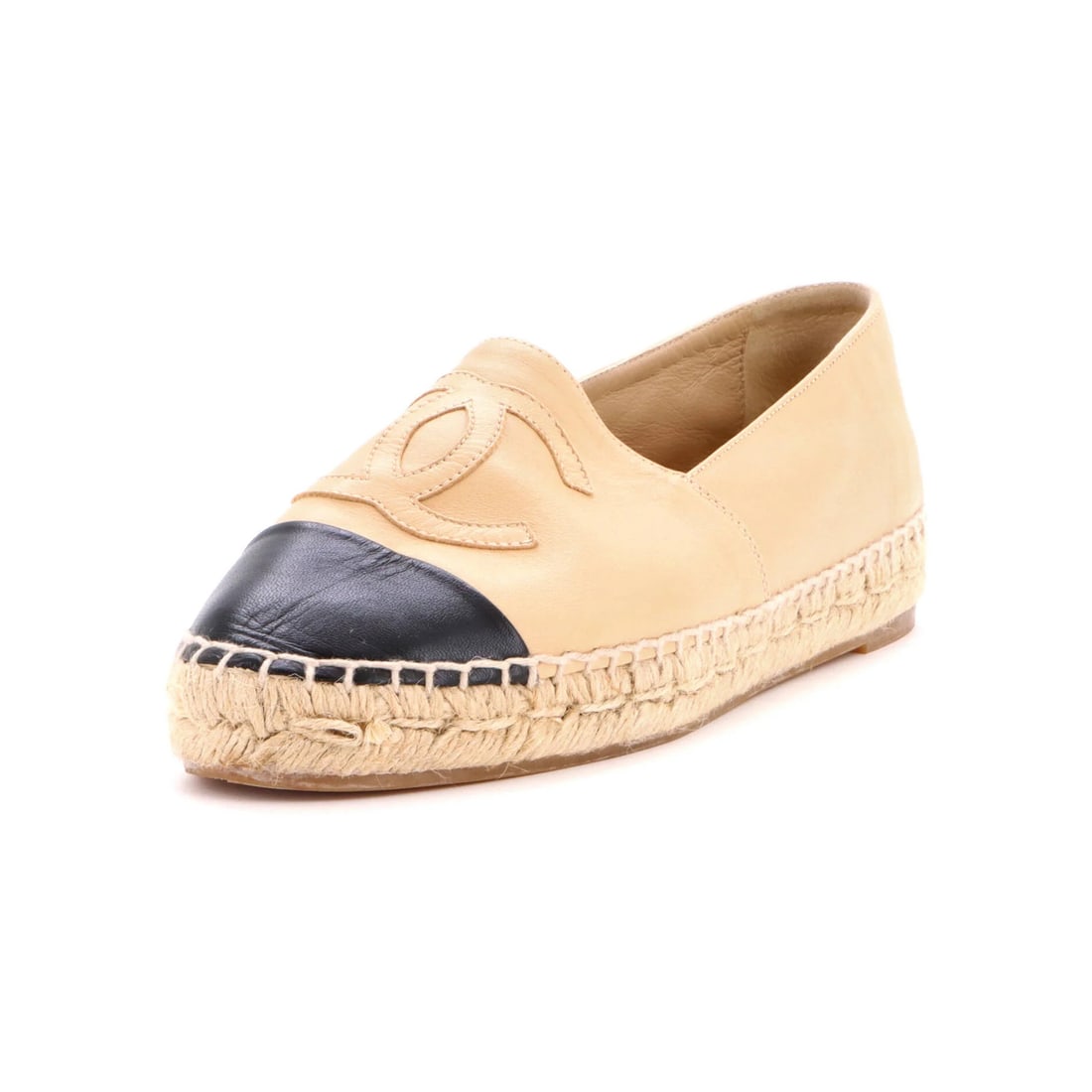 Chanel Women's CC Cap Toe Espadrilles Leather: Chanel Women's CC Cap Toe Espadrilles Leather Chanel's Women's CC Cap Toe Espadrilles Leather offer a stylish and timeless choice for those who appreciate classic design. Made from high-quality leathe