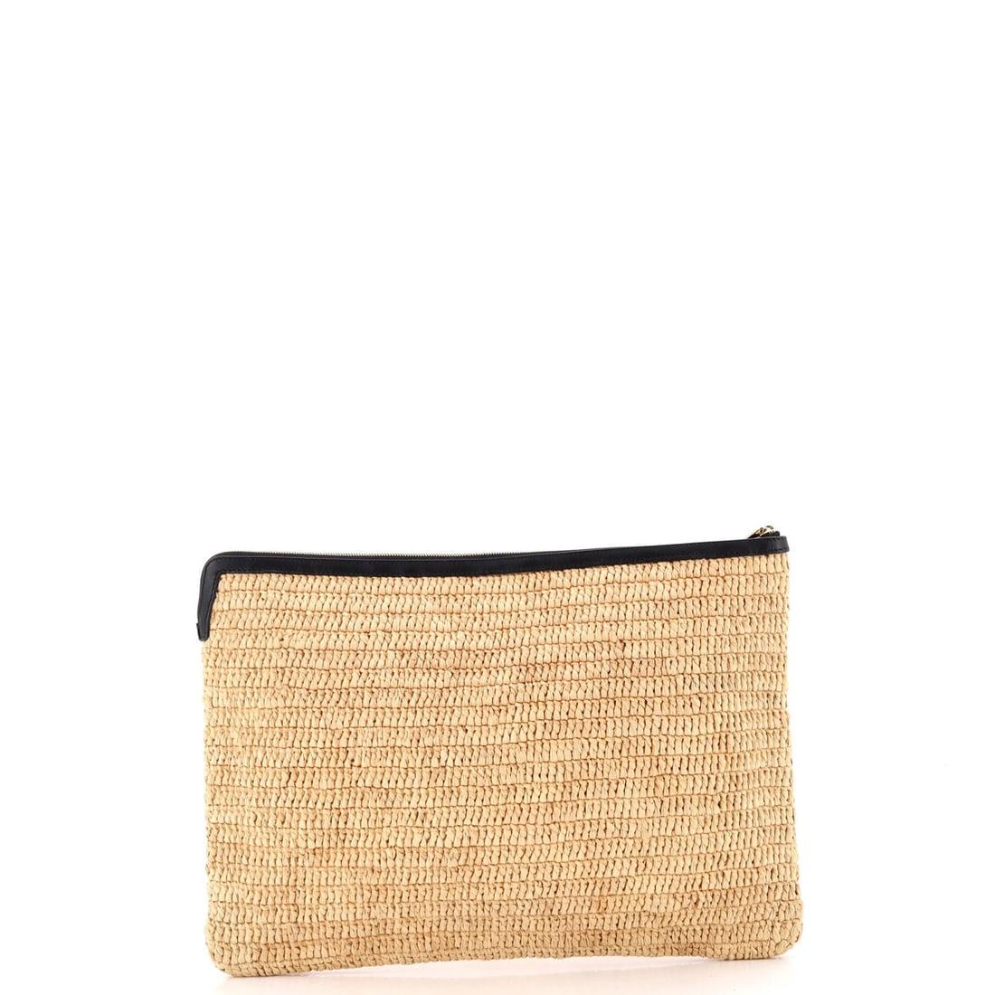Raffia with Sequins Logo Large Pouch Zip Celine - 3