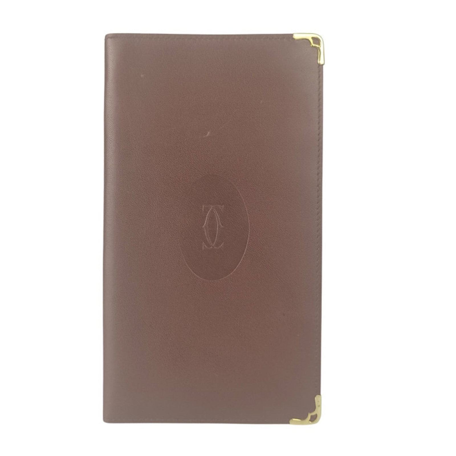 Cartier Bill Wallet (Bi-Fold) Leather: Cartier Bill Wallet (Bi-Fold) Leather Cartier's bi-fold leather wallet boasts classic elegance with its Bordeaux color and premium calfskin material. The sleek design measures 19cm x 10.7cm x 8.00mm,