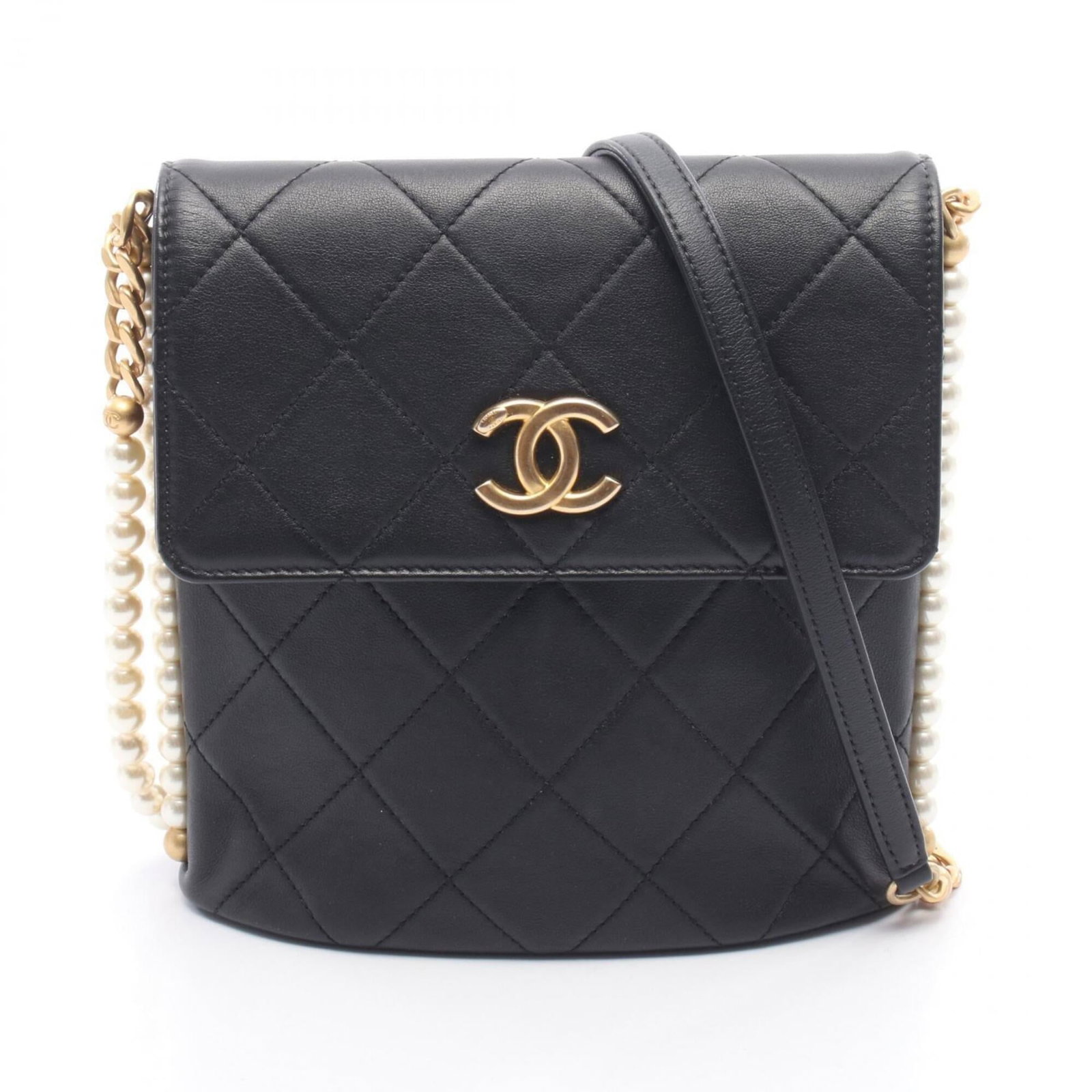 Chanel Handbag Shoulder Bag Leather: Chanel Handbag Shoulder Bag Leather Black leather shoulder bag from the iconic Chanel Matelasse collection, featuring gold hardware and a sleek design. With its compact size and adjustable strap