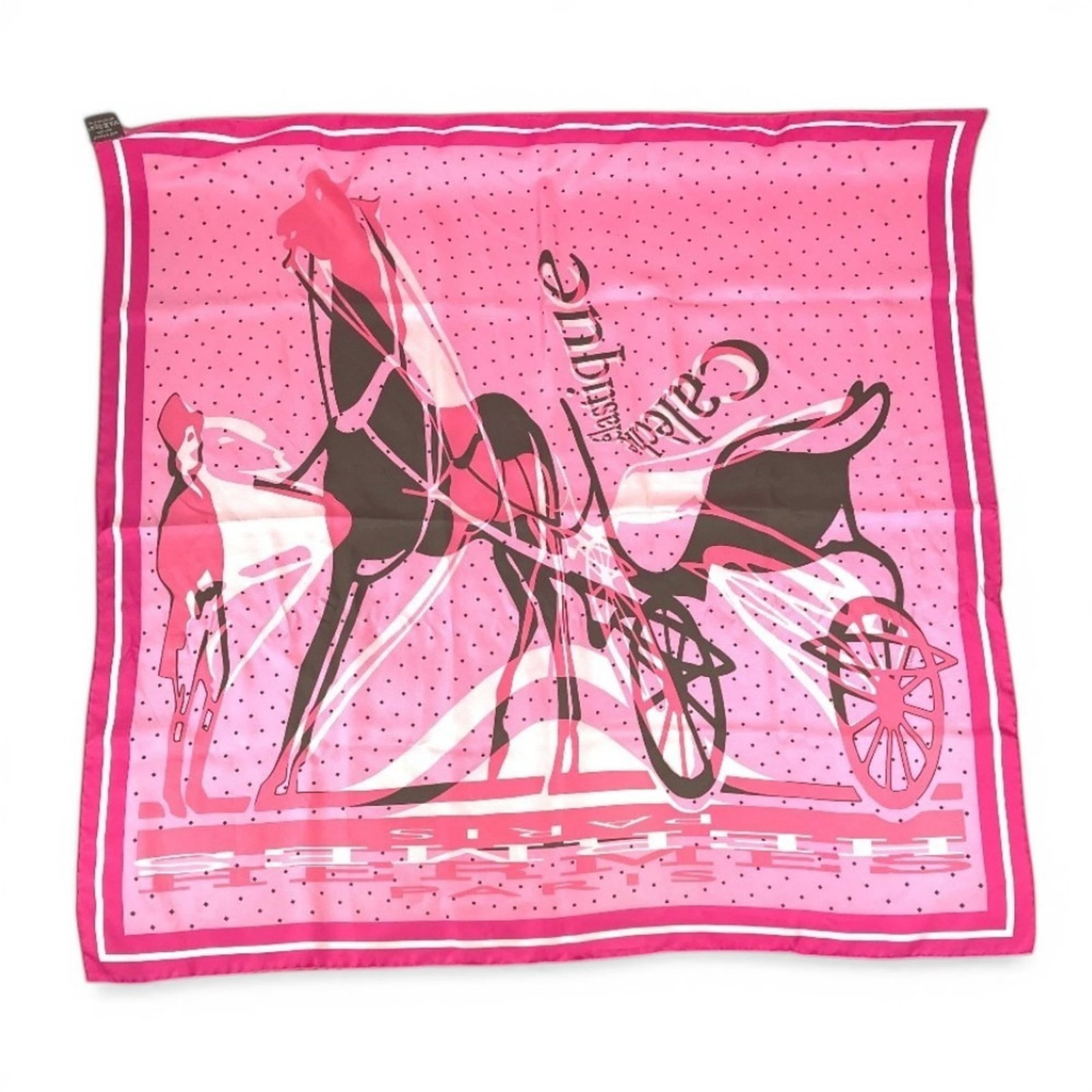 Hermes Silk Scarf: Hermes Silk Scarf The Hermes Silk Scarf boasts its vibrant pink hue, perfectly captured in the square shape of 90cm x 90cm. Made from luxurious silk, this scarf showcases the iconic brand's signature