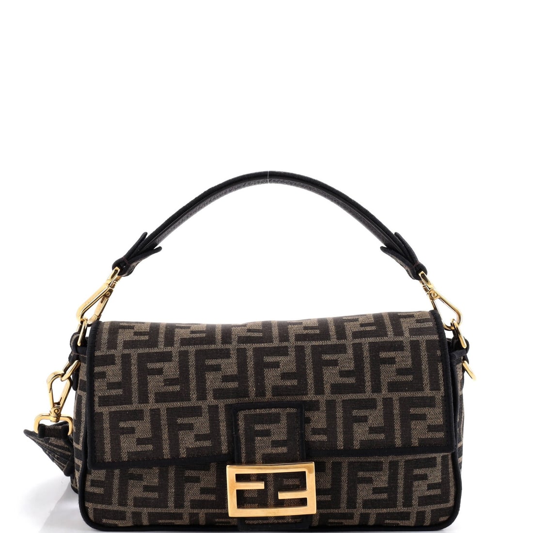 Fendi Baguette NM Bag Zucca Canvas Medium: Fendi Baguette NM Bag Zucca Canvas Medium The Fendi Baguette NM Bag Zucca Canvas Medium offers a stylish and versatile design, featuring a medium size with a classic shoulder bag shape. Its brown