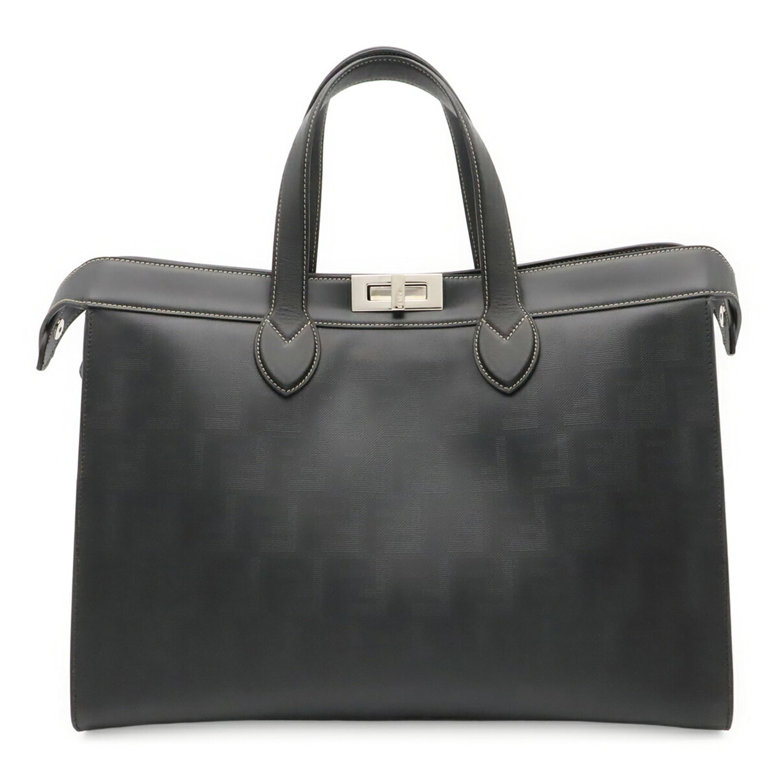 Handbag pouch tote bag leather fendi: Handbag pouch tote bag leather fendi Black leather Fendi MPN 7VA566 handbag pouch tote bag measures 31.5cm x 42.5cm x 23cm, featuring a classic design with a timeless black color. Made from