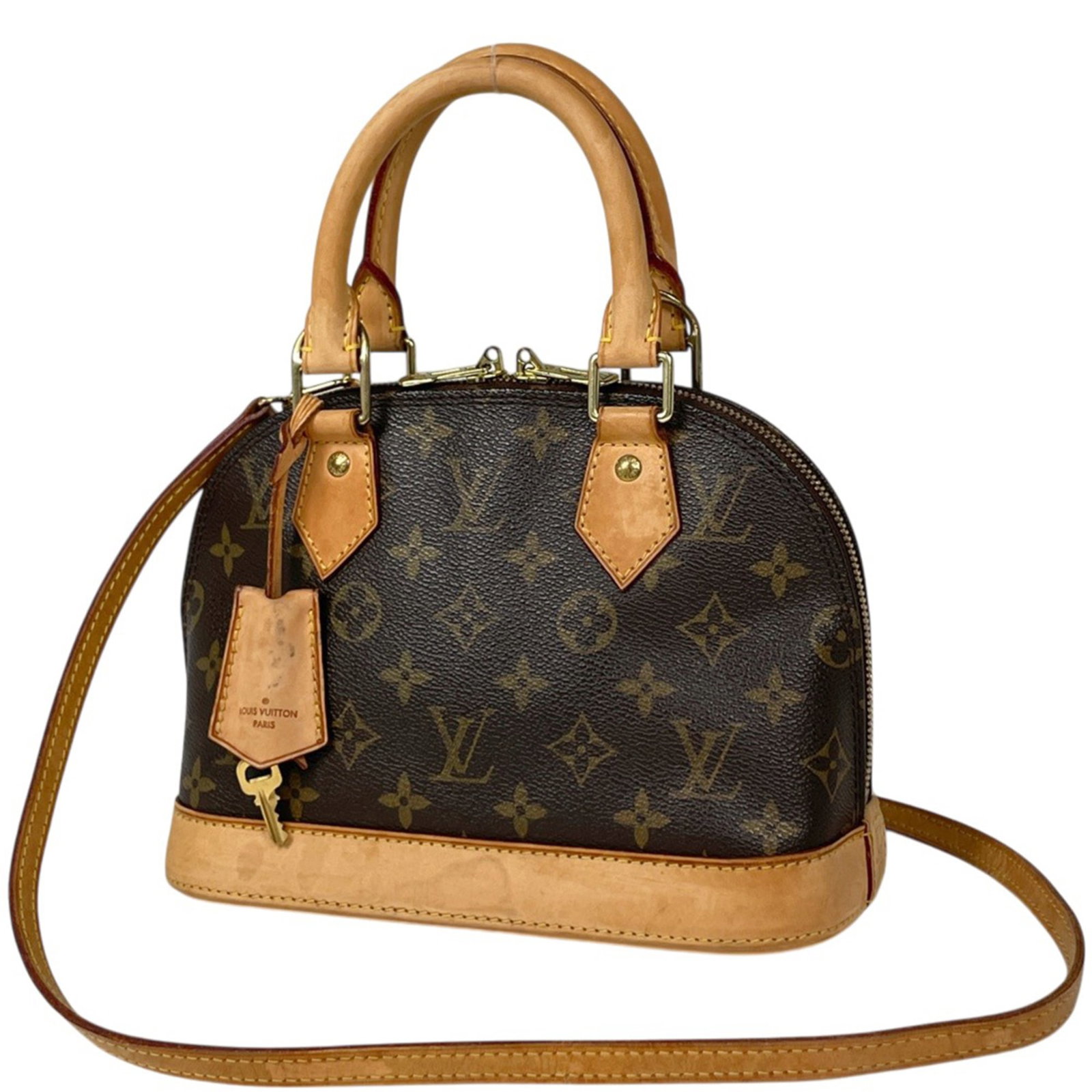 Louis Vuitton Handbag Monogram: Louis Vuitton Handbag Monogram The Louis Vuitton Handbag Monogram boasts a timeless design with its iconic brown monogram pattern, carefully crafted into the luxurious leather. Measuring 17.5cm x