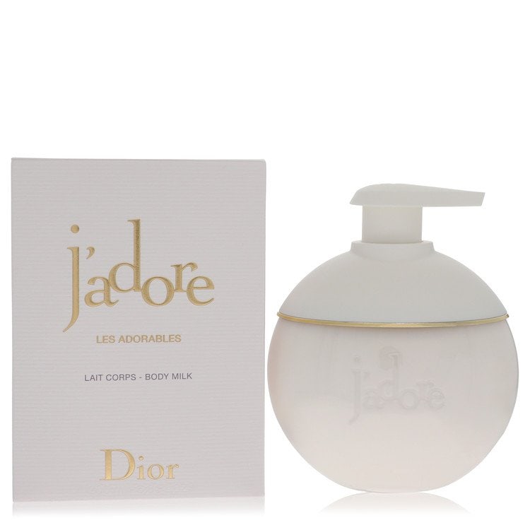 Jadore by Christian Dior Les Adorables Body Lotion 6.7 oz: Jadore by Christian Dior Les Adorables Body Lotion 6.7 oz Jadore by Christian Dior Les Adorables Body Lotion offers a refreshing, flowery fragrance with a blend of floral orchids, violets, rose and