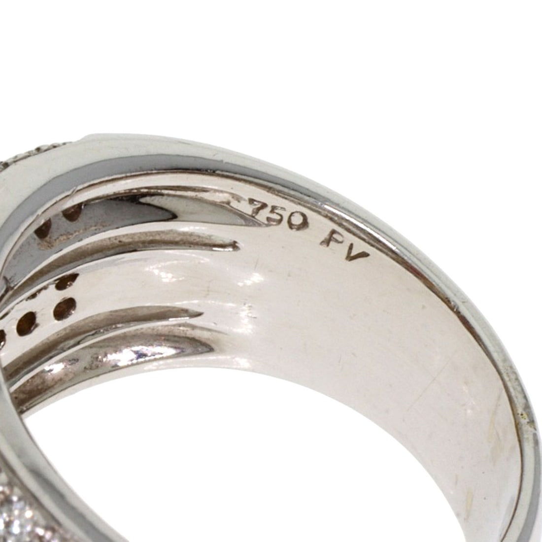 K18 White Gold Ruby Diamond Ring Ponte Vecchio - 6