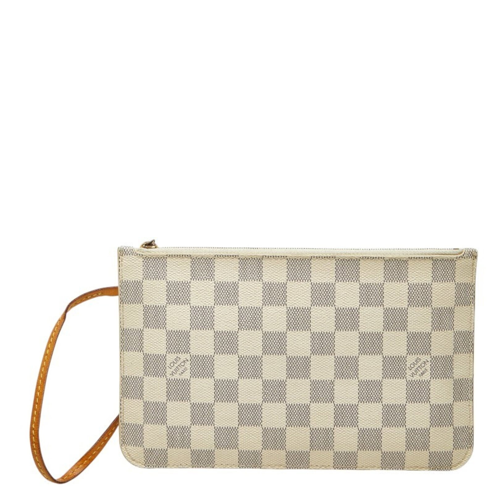 Vuitton Leather Pouch Pvc Louis: Vuitton Leather Pouch Pvc Louis White Louis Vuitton Leather Pouch with PVC Details, Measuring 15cm x 24.5cm x 5.00mm. This stylish pouch features a unique blend of leather and PVC materials, showcasin