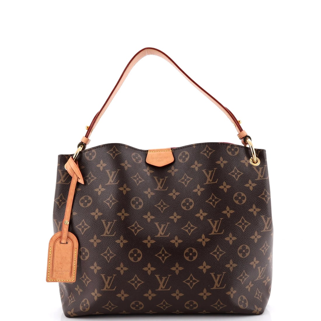 Canvas Handbag Monogram Vuitton Graceful Louis PM: Canvas Handbag Monogram Vuitton Graceful Louis PM Canvas Handbag Monogram Vuitton features a classic Hobos design with a timeless brown canvas exterior and elegant gold hardware. The interior boasts