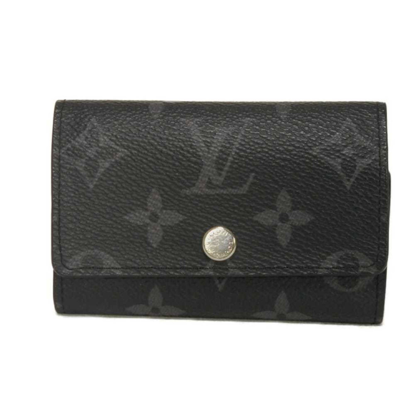 Monogram Eclipse Canvas Leather Louis Vuitton Keycase: Monogram Eclipse Canvas Leather Louis Vuitton Keycase Monogram Eclipse Canvas Leather Louis Vuitton Keycase - A sleek and sophisticated accessory featuring the iconic Monogram Eclipse pattern in