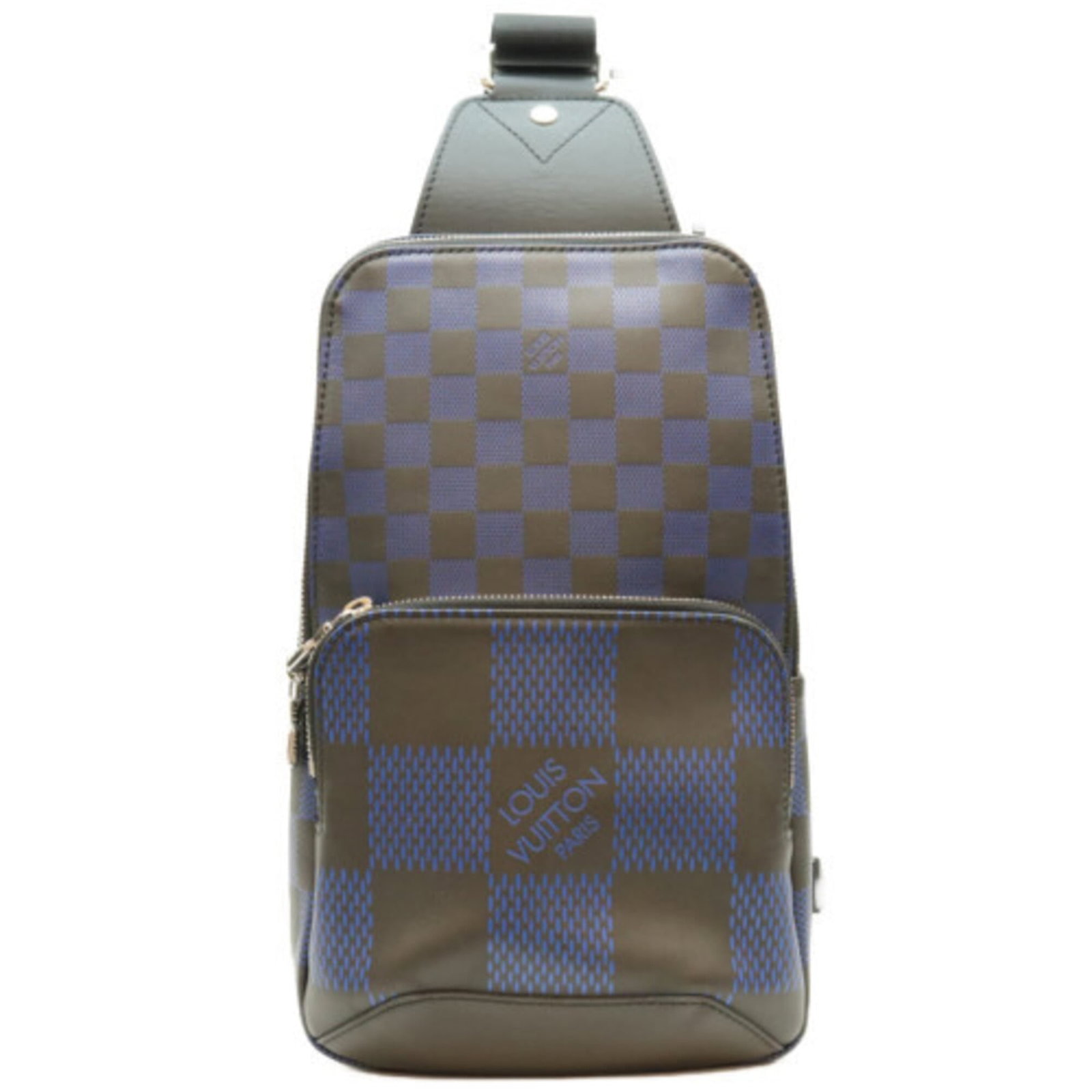 Infini Damier Sling Louis Vuitton: Infini Damier Sling Louis Vuitton Damier Infini Sling Bag in Black and Blue, A Classic Louis Vuitton Design. This iconic bag features the signature Damier Infini pattern and a sleek, modern design.