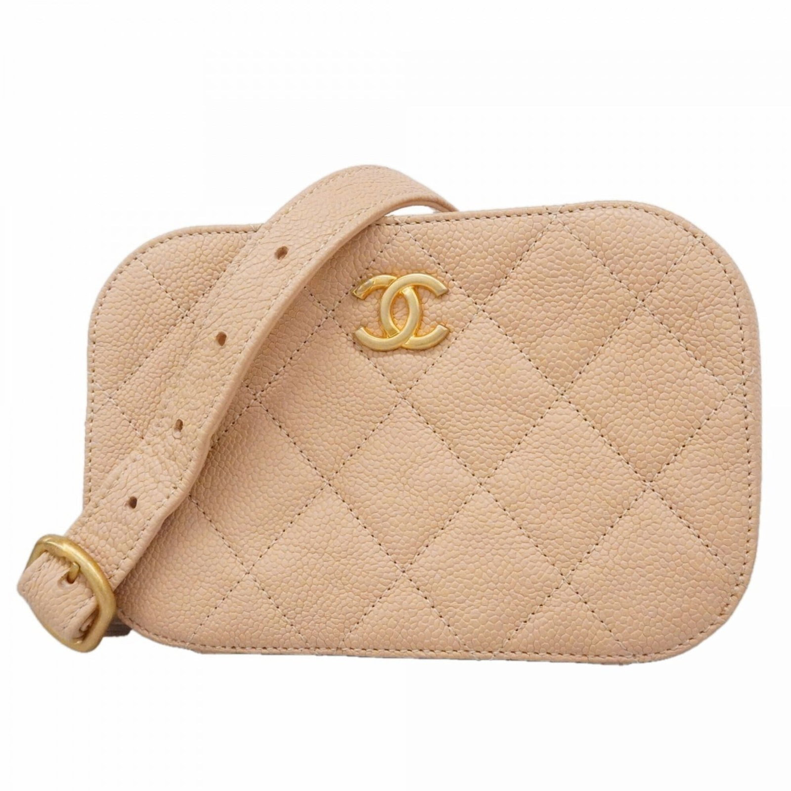 Calfskin Grained Chanel Bag: Calfskin Grained Chanel Bag Calfskin Grained Chanel Bag - A Timeless Beige Classic. This exquisite shoulder bag features genuine grained calfskin, adorned with gold hardware and a sleek design that