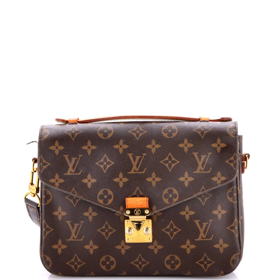 Canvas Monogram Pochette Louis Vuitton: Canvas Monogram Pochette Louis Vuitton Canvas Monogram Pochette Louis Vuitton in Brown, featuring the iconic monogram pattern and gold hardware. This messenger-style pochette boasts a classic design w