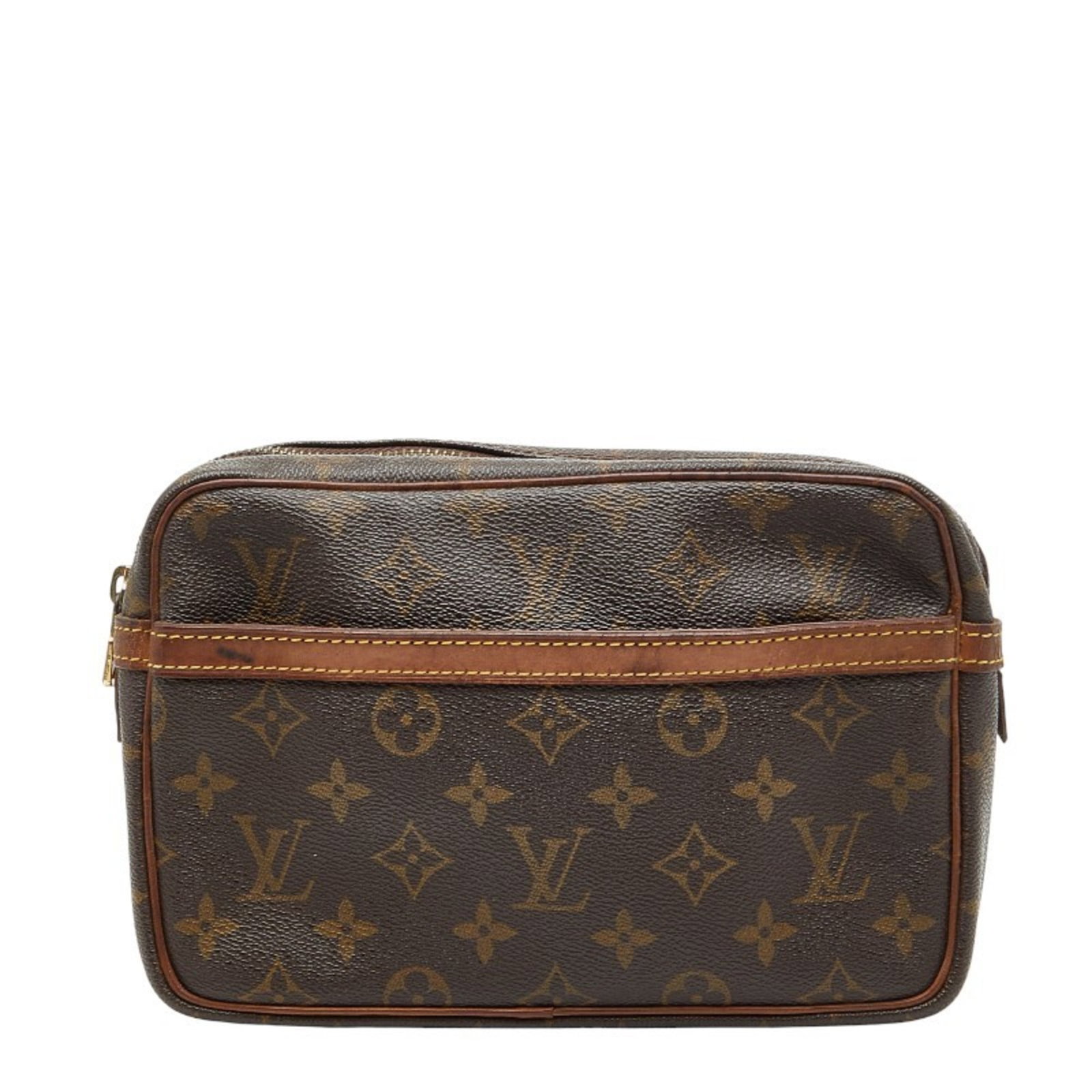 Vuitton Leather Pvc Briefcase Louis: Vuitton Leather Pvc Briefcase Louis Brown Louis Vuitton MPN M51847 PVC Leather Briefcase stands out with its unique combination of materials and classic design. Measuring 14cm x 22cm x 5.5cm, it