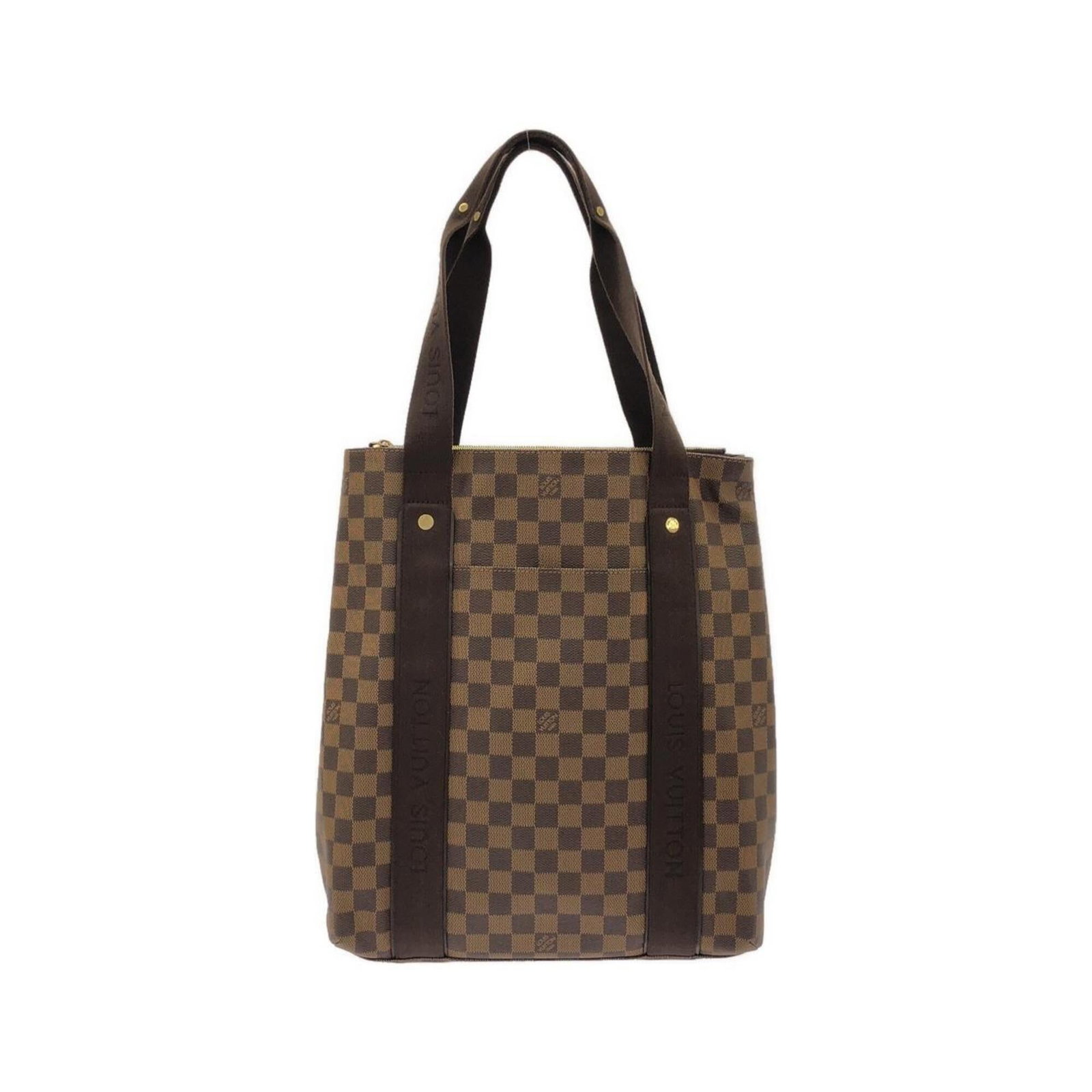 Canvas Coated Louis Vuitton Handbag: Canvas Coated Louis Vuitton Handbag Canvas Coated Louis Vuitton Handbag bears a signature and features coated canvas material, gold hardware, and Ebene color. Measuring 37cm x 31cm x 8cm, it is
