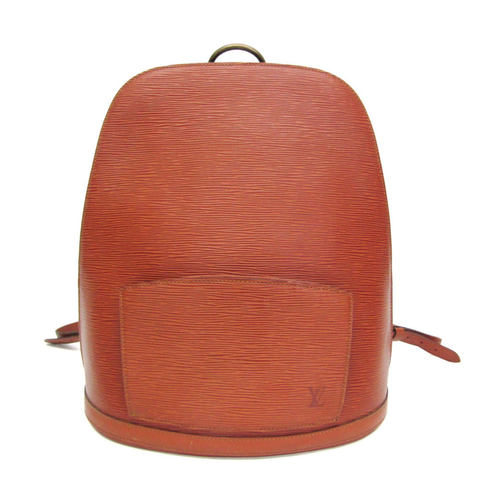 Epi leather backpack by Louis Vuitton: Epi leather backpack by Louis Vuitton The Epi leather backpack by Louis Vuitton boasts classic style with its iconic Gobelin pattern and Kenyan brown color. Featuring a gold zipper, adjustable strap,