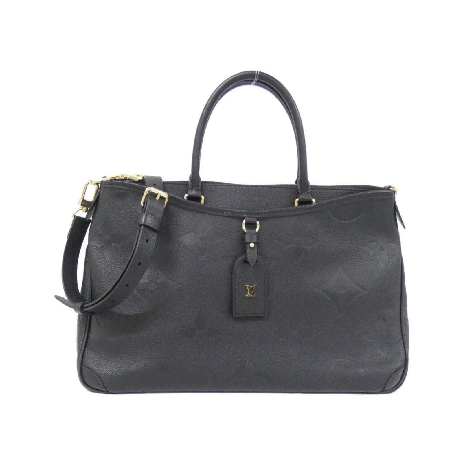 Louis Vuitton Handbag Leather: Louis Vuitton Handbag Leather Black Calf Leather Louis Vuitton Handbag with Gold Hardware. This luxurious handbag features high-quality calf leather and gold hardware, crafted to perfection in the ico