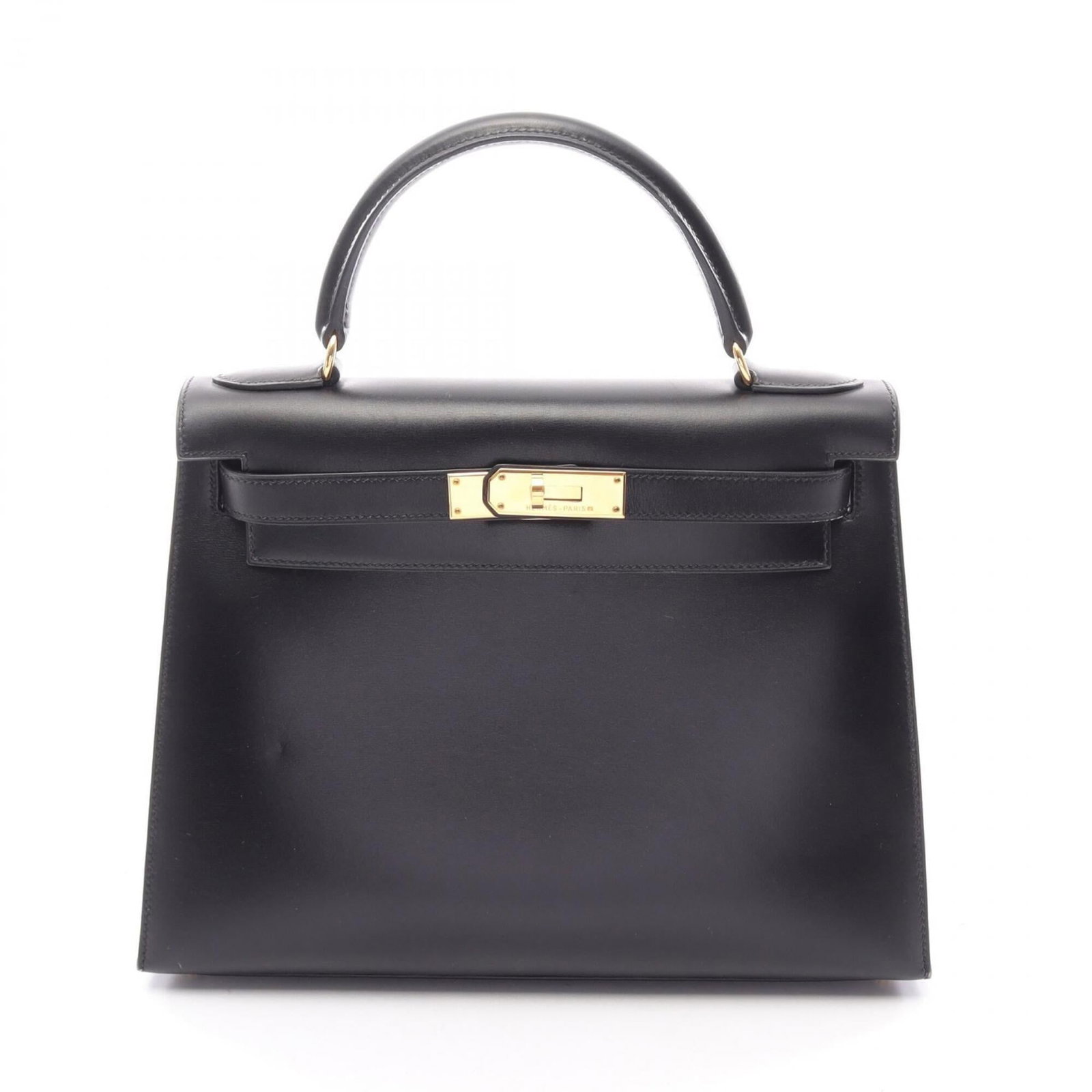 Calf Leather Handbag Hermes: Calf Leather Handbag Hermes Box calf leather construction provides durability and sophistication, while the sleek black color exudes timeless elegance. This compact handbag measures 21cm x 28cm x 11cm