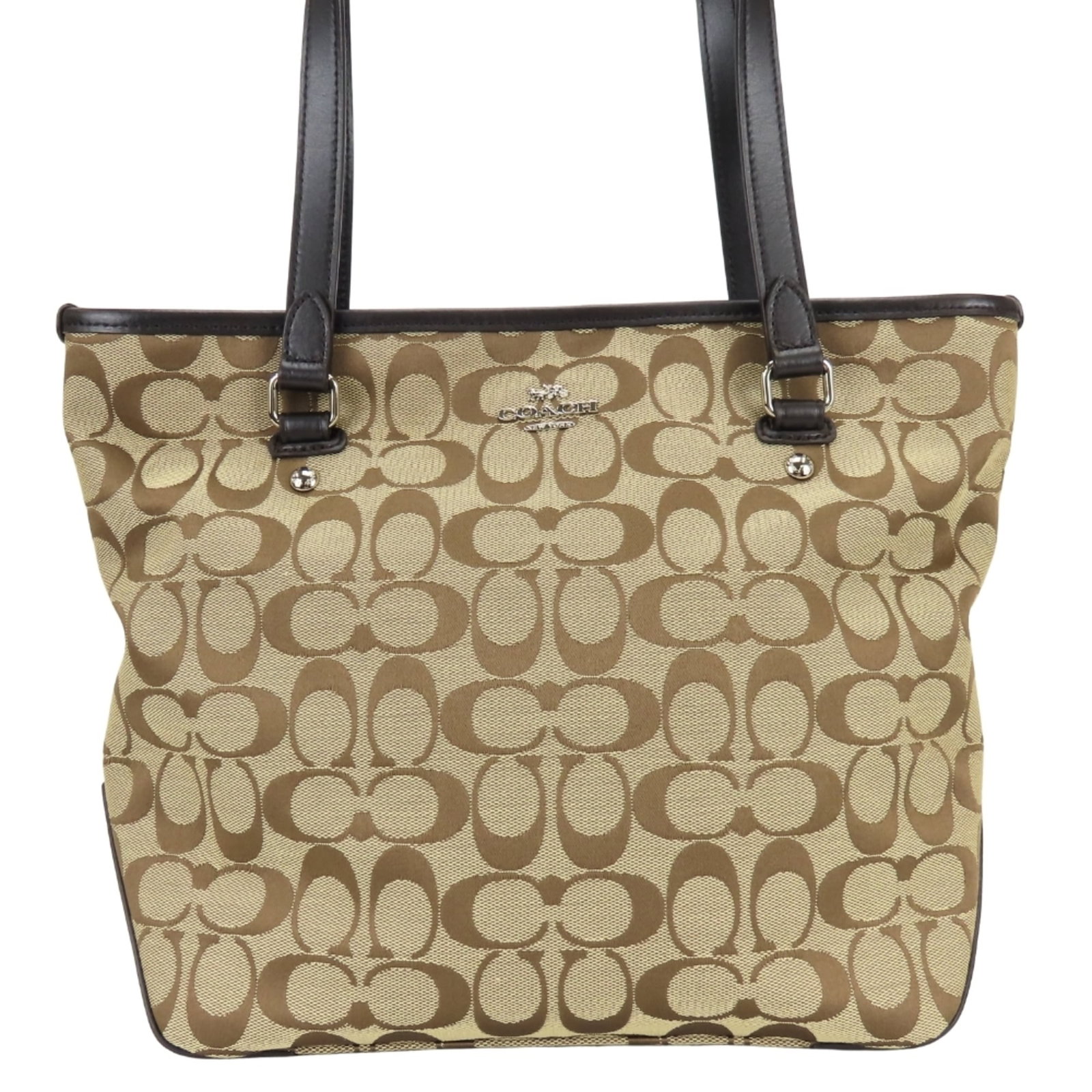 Canvas Leather Coach Tote Bag (1 of 20)