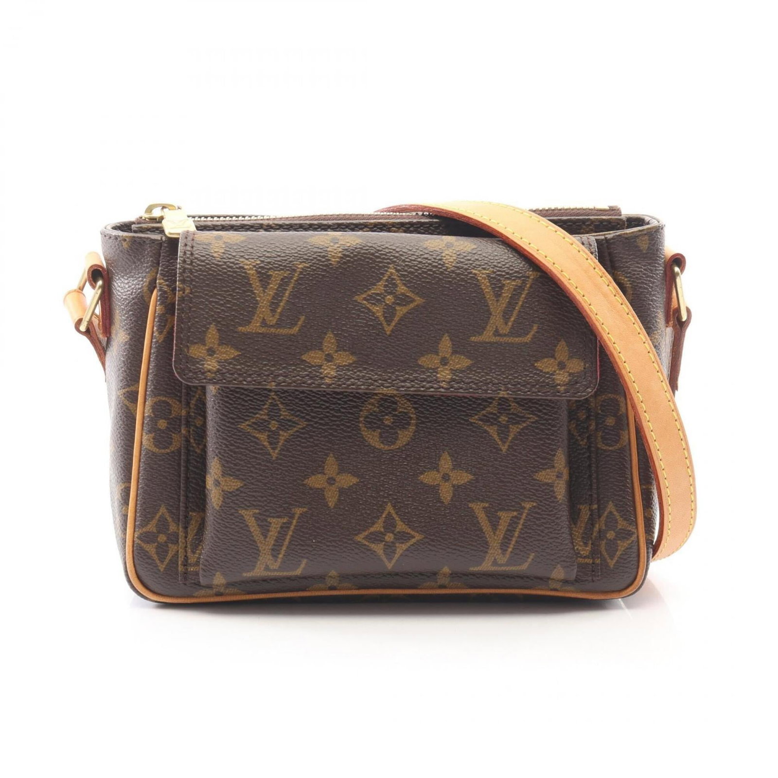 Coated canvas pvc leather monogram louis vuitton handbag shoulder bag: Coated canvas pvc leather monogram louis vuitton handbag shoulder bag Coated canvas, PVC, and leather materials combine in this Louis Vuitton shoulder bag. The iconic monogram pattern adds a touch of