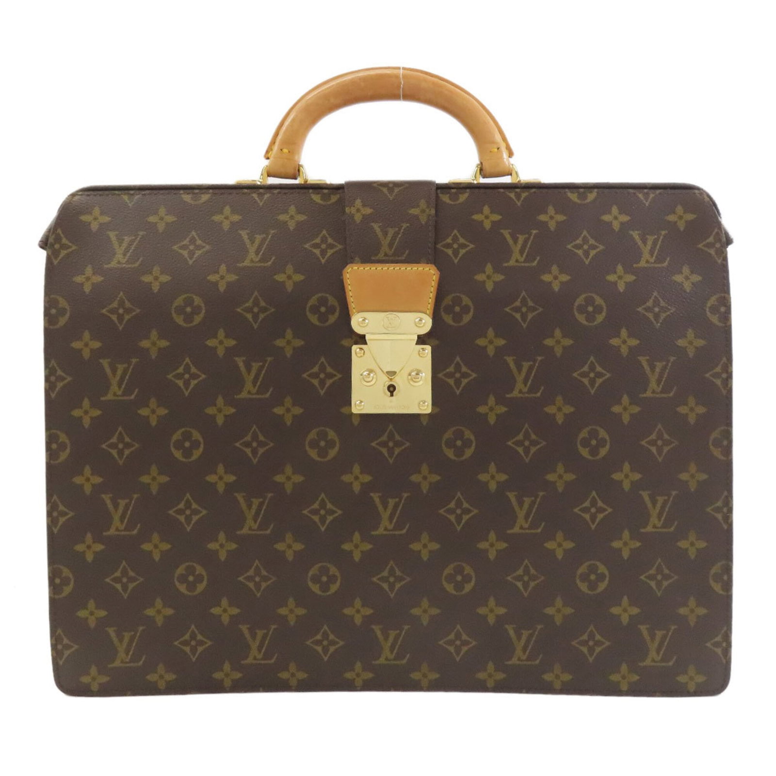 Canvas monogram briefcase by Louis Vuitton: Canvas monogram briefcase by Louis Vuitton Canvas monogram briefcase by Louis Vuitton, featuring the iconic brown Monogram canvas design. This stylish and functional briefcase measures 32cm x 41cm x
