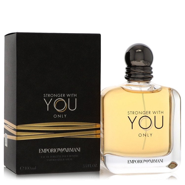 Stronger With You Only by Giorgio Armani Eau De Toilette Spray (Unboxed) 3.4 oz: Stronger With You Only by Giorgio Armani Eau De Toilette Spray (Unboxed) 3.4 oz Stronger With You Only by Giorgio Armani Eau De Toilette Spray, a sophisticated men's fragrance, comes in a 3.4 oz