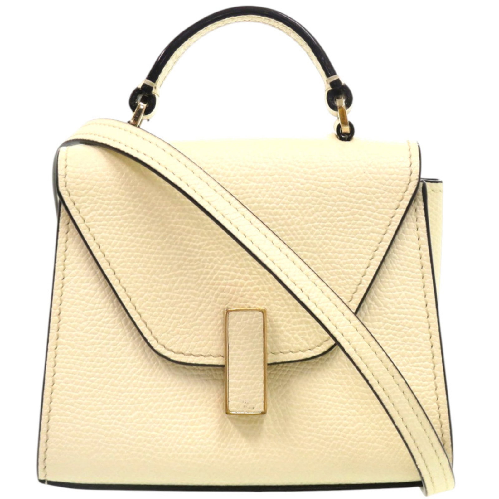 Shoulder bag leather Valextra: Shoulder bag leather Valextra Black and White Valextra Leather Shoulder Bag. This sleek shoulder bag boasts a classic design with a turn lock closure, card holder, and spacious interior. Perfectly