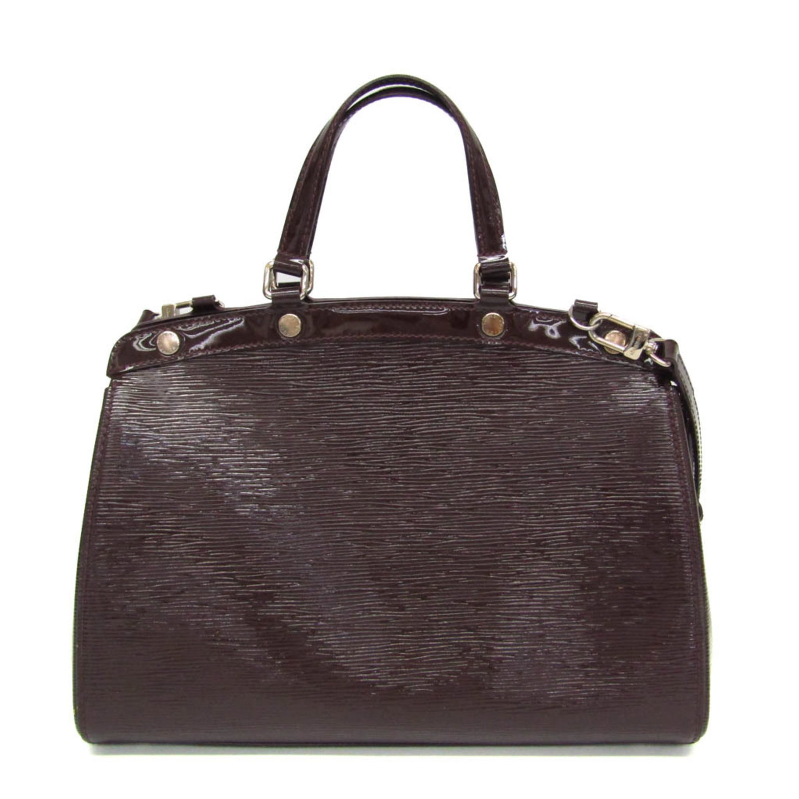 Patent Leather Louis Vuitton Handbag: Patent Leather Louis Vuitton Handbag Patent leather Louis Vuitton Blair MM handbag, featuring patent leather exterior and open pocket 2, zipper pocket 1 for added storage. This stylish bag measures