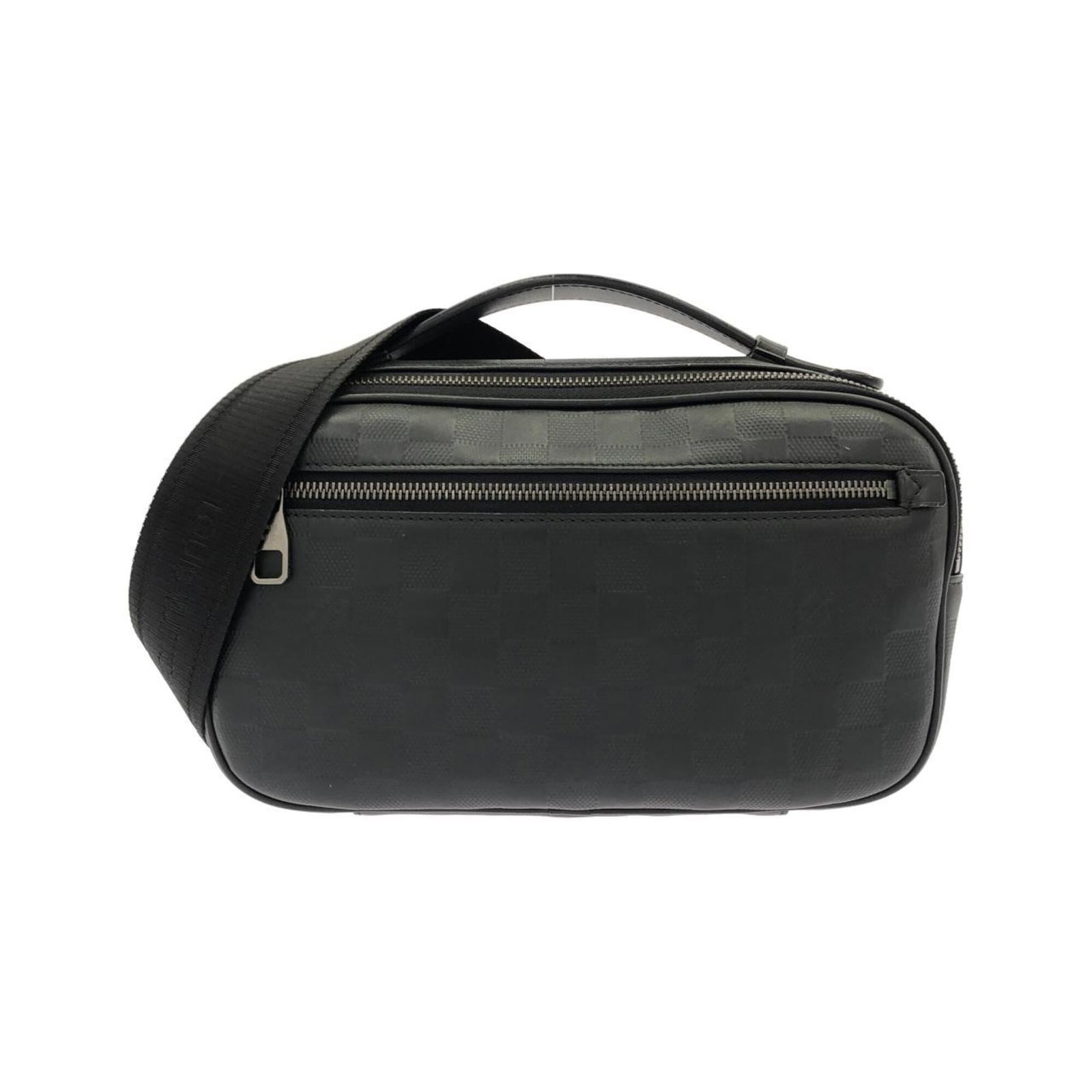 Shoulder Bag Leather Louis Vuitton: Shoulder Bag Leather Louis Vuitton Black Calfskin Leather Louis Vuitton Shoulder Bag, measuring 16cm x 28cm x 5cm. This stylish shoulder bag features high-quality leather construction and a classic