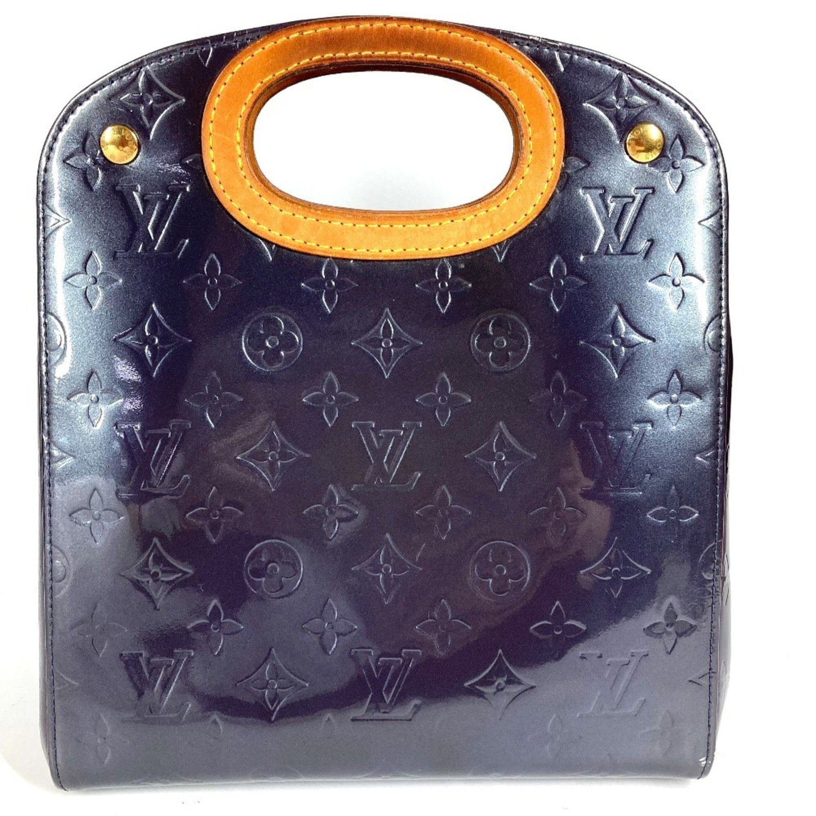 Tote Bag Monogram Handbag Louis Vuitton Vernis: Tote Bag Monogram Handbag Louis Vuitton Vernis Monogram Vernis tote bag from Louis Vuitton, featuring the iconic blue and indigo monogram pattern. This stylish handbag measures 26cm x 24cm x 12cm and