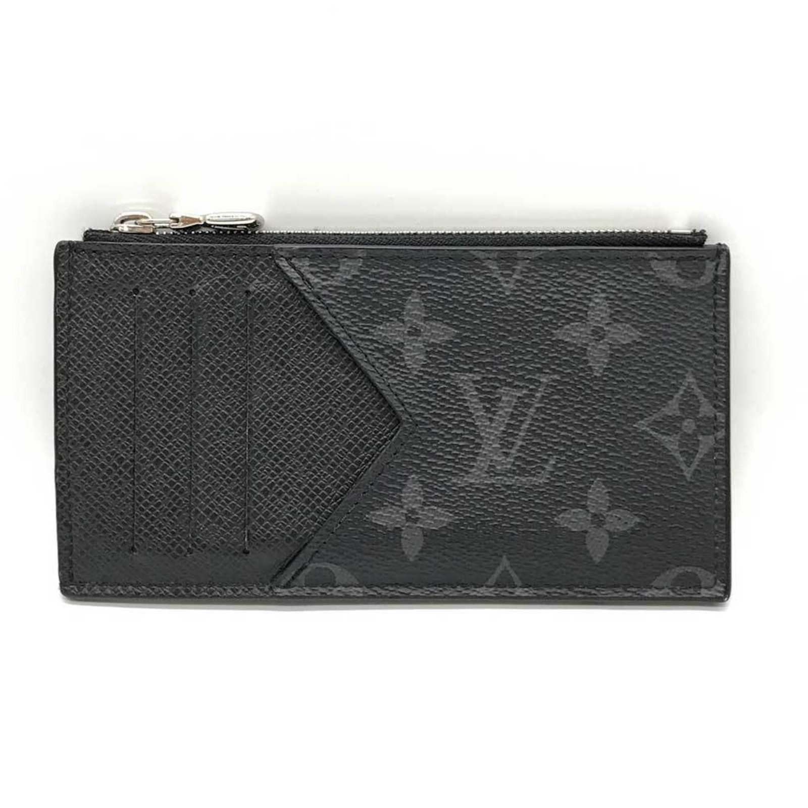 Taigarama Monogram Card Case Louis Vuitton: Taigarama Monogram Card Case Louis Vuitton Monogram Eclipse card case from Louis Vuitton, featuring the iconic Taigarama design in black. Made from high-quality Monogram Eclipse material, this sleek a