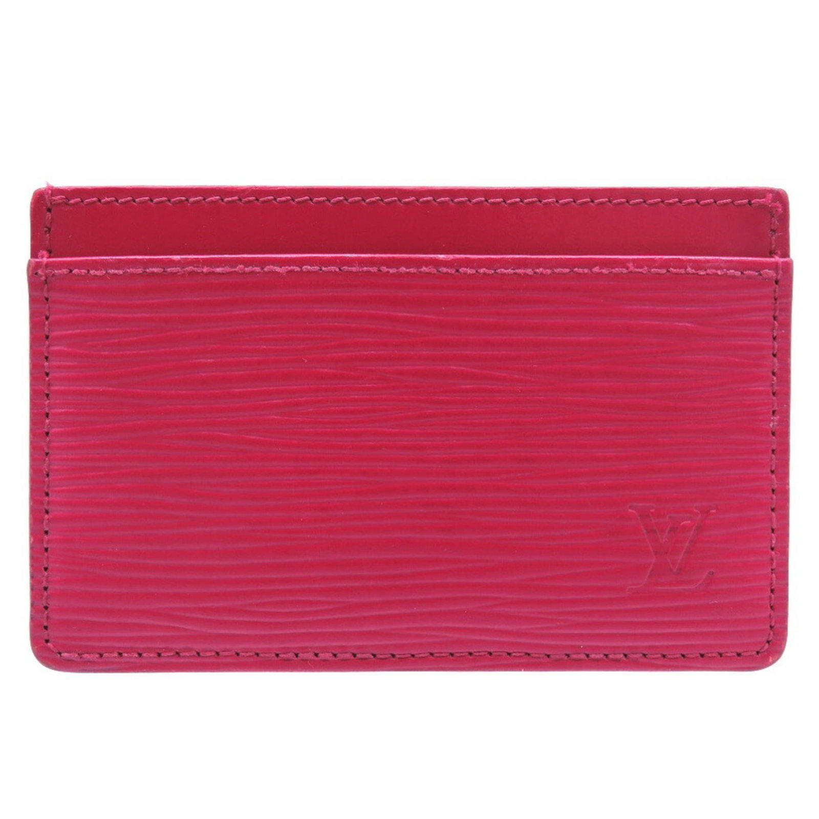 Epi Leather Louis Vuitton Card: Epi Leather Louis Vuitton Card The Epi Leather Louis Vuitton Card boasts vibrant fuchsia hues and sleek design, showcasing the iconic brand's signature style. Made from high-quality Epi leather, this 