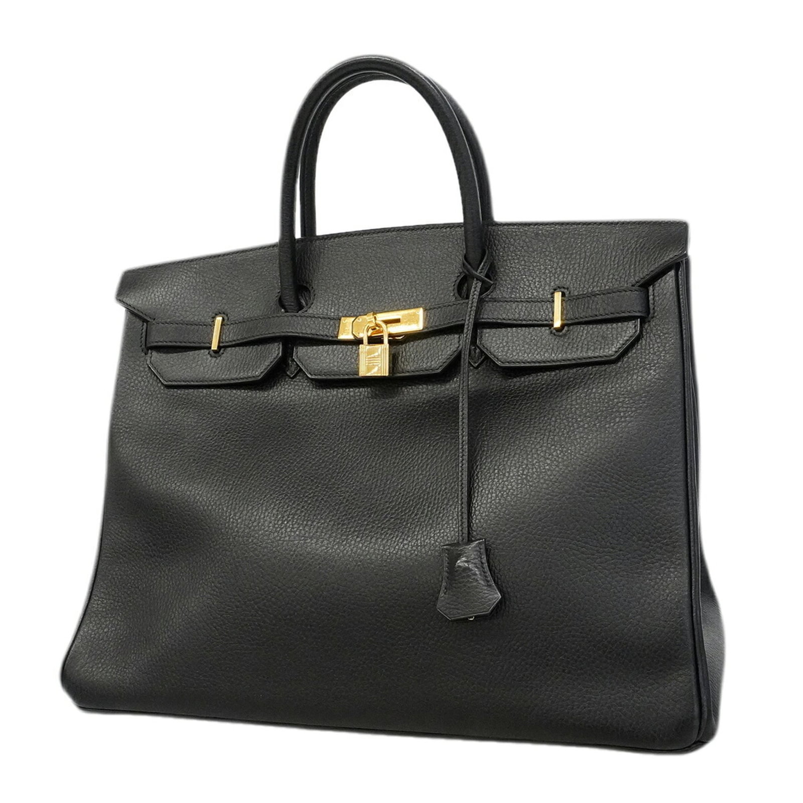 Handbag Ardennes Hermes Leather: Handbag Ardennes Hermes Leather Ardennes leather handbag from Hermes, crafted in black with gold hardware. Measuring 30cm x 40cm x 20cm, this structured bag features a classic design and premium mater