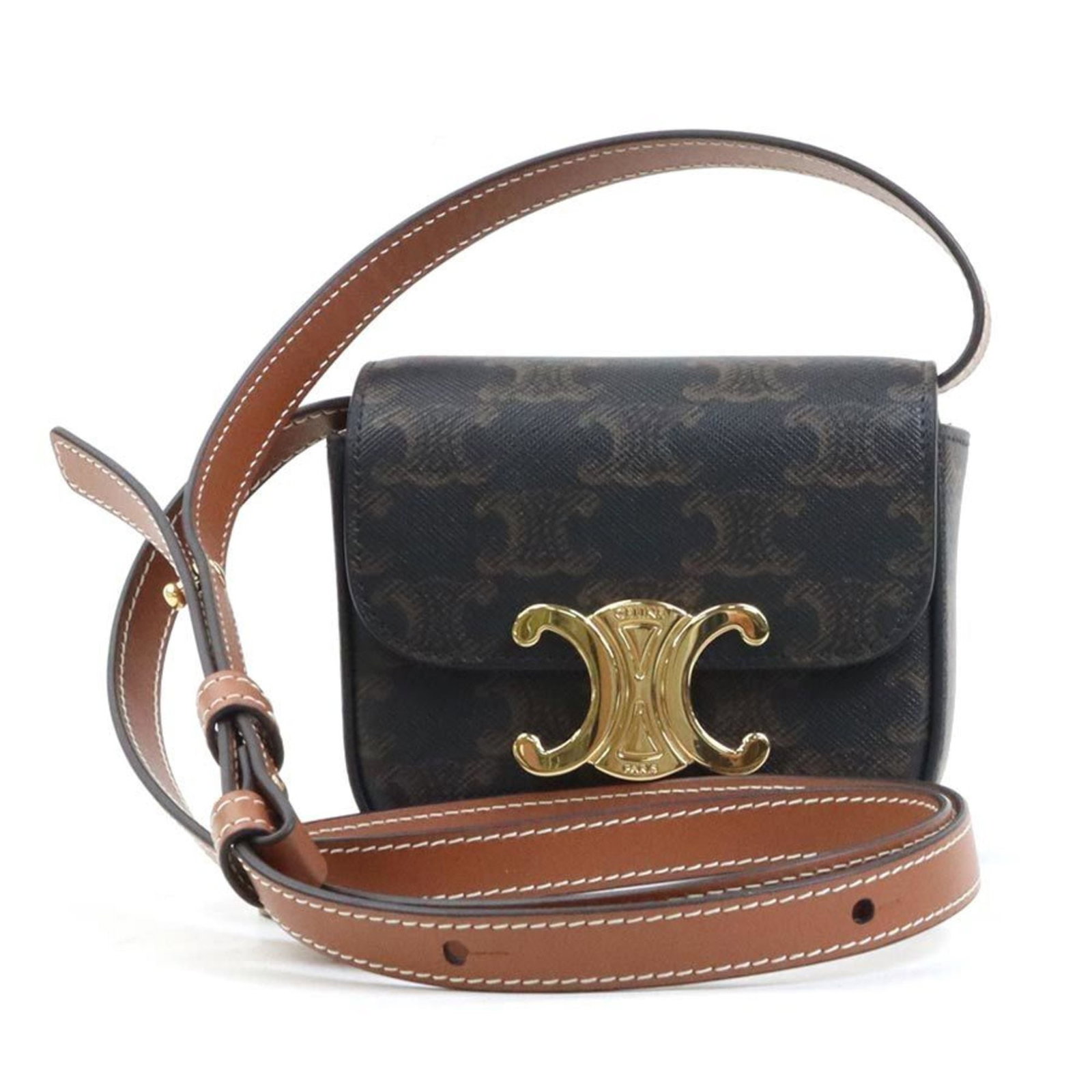 Celine Leather Pvc Bag Shoulder: Celine Leather Pvc Bag Shoulder The Celine Leather Pvc Bag Shoulder boasts a sleek, modern design with its PVC and leather combination. Measuring 9.5cm x 11cm x 4.2cm, it offers a compact yet stylish