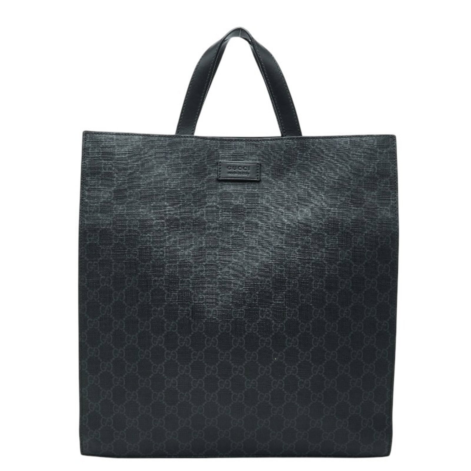 PVC leather tote bag from Gucci: PVC leather tote bag from Gucci PVC leather tote bag from Gucci, featuring a sleek black design with durable PVC material and a classic shoulder strap. Measuring 37.5cm x 35.5cm x 5cm, this versatile 
