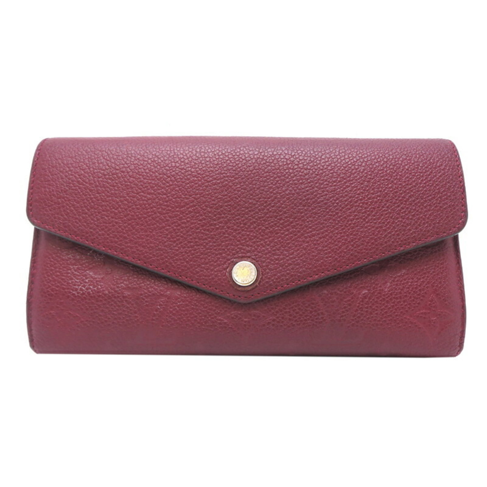 Louis Vuitton Long Wallet (Bi-Fold) Monogram Empreinte: Louis Vuitton Long Wallet (Bi-Fold) Monogram Empreinte Monogram Empreinte details add a touch of elegance to this Louis Vuitton bi-fold wallet, featuring the iconic Raisin color. Made from high-qualit