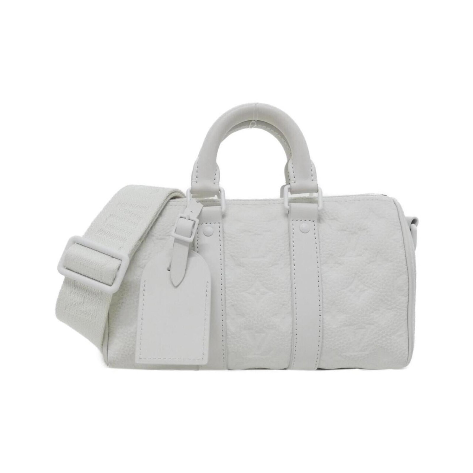 Louis Vuitton Boston Leather Bag: Louis Vuitton Boston Leather Bag The Louis Vuitton Boston Leather Bag features high-quality calf leather in white, with a classic design and timeless style. Measuring 15cm x 25cm x 11cm, it's the