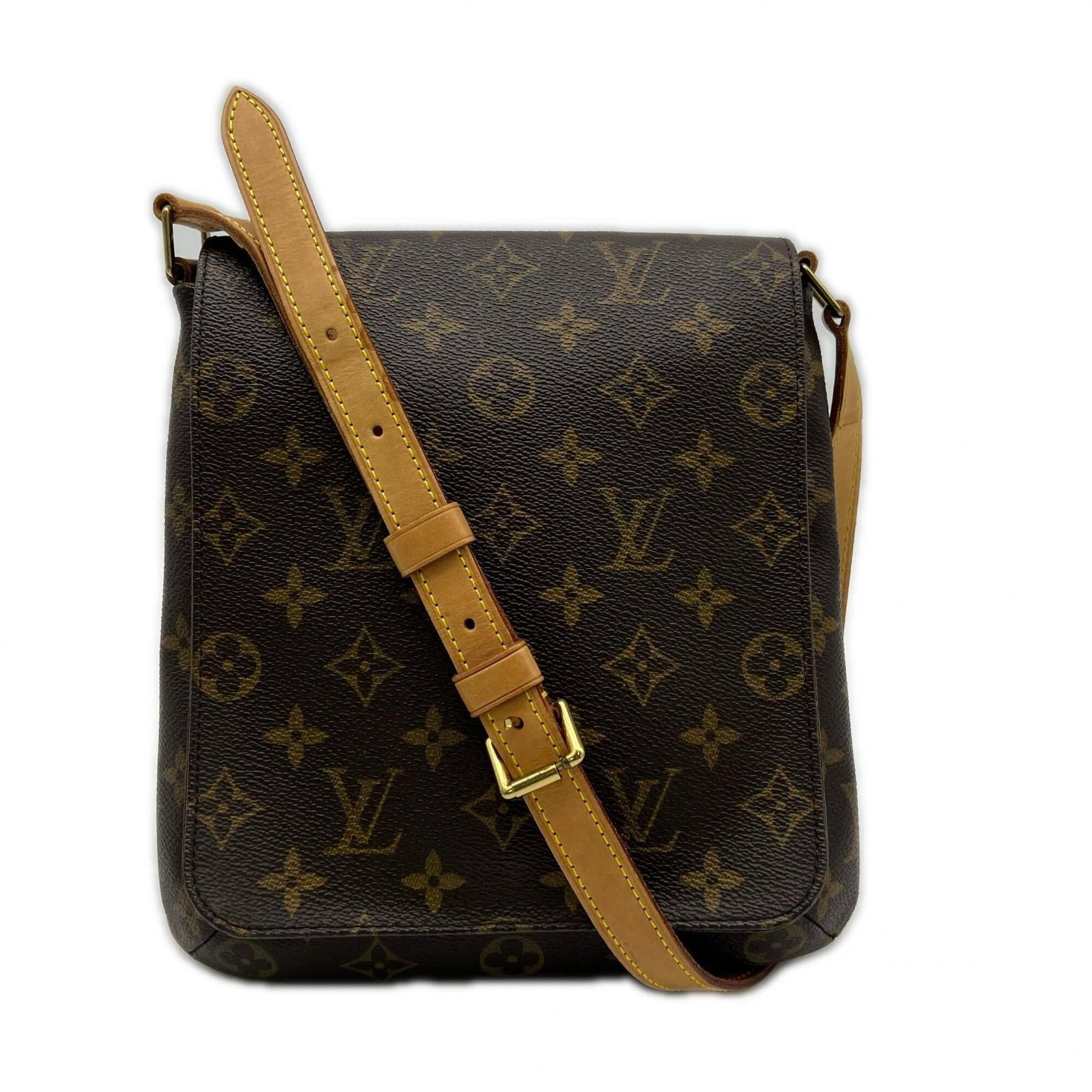 Canvas Leather coated shoulder bag from Louis Vuitton: Canvas Leather coated shoulder bag from Louis Vuitton Canvas Leather Coated Shoulder Bag from Louis Vuitton. This beige and brown Monogram shoulder bag features coated canvas and leather