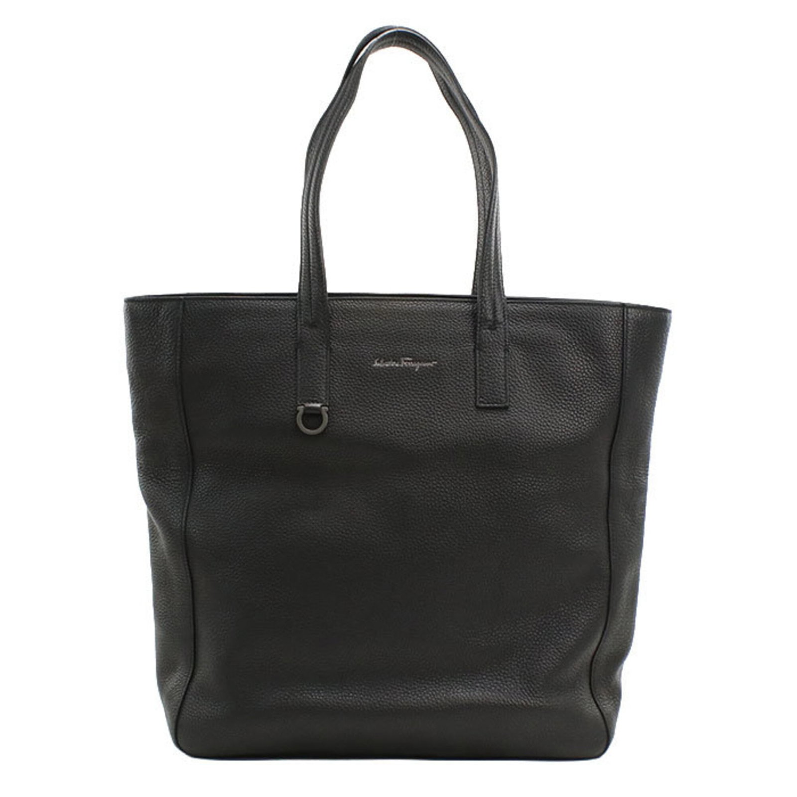 Salvatore Ferragamo Leather Tote Bag: Salvatore Ferragamo Leather Tote Bag The Salvatore Ferragamo Leather Tote Bag is crafted from high-quality leather, featuring a sleek black design with gunmetal hardware. Measuring 37cm x 35cm x 12cm,