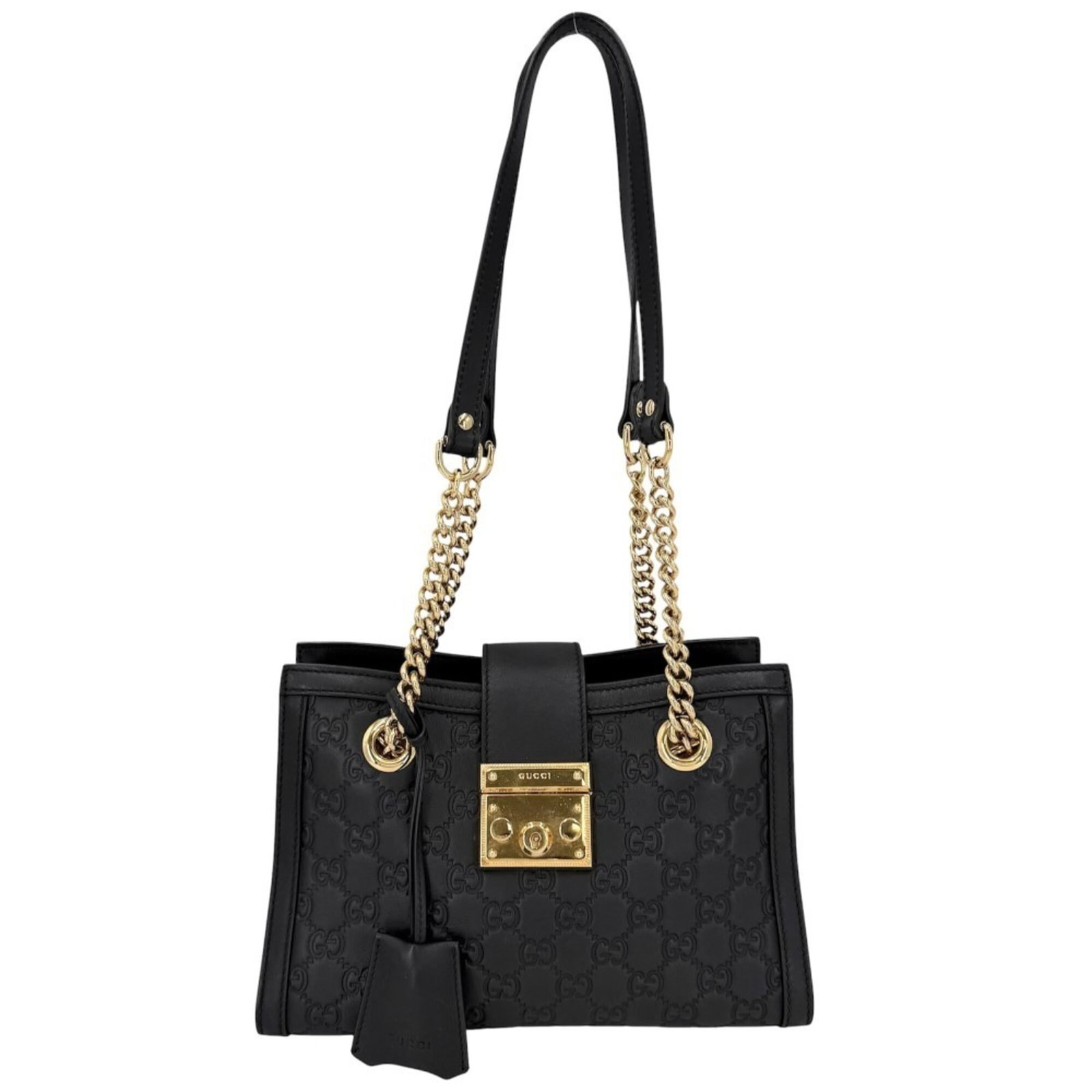 Gucci Shoulder Bag Leather: Gucci Shoulder Bag Leather Black Gucci leather shoulder bag with dimensions 17cm x 26cm x 10cm. This stylish accessory features high-quality leather construction and a sleek design, making it a