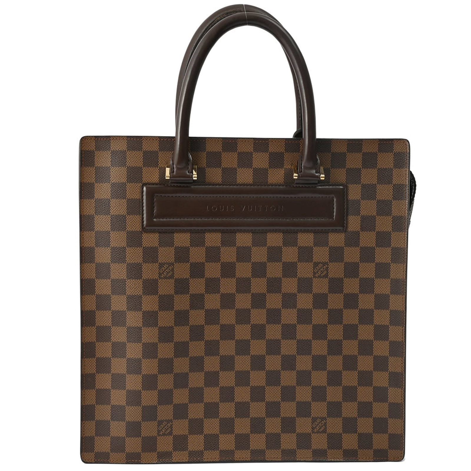 Damier canvas tote bag by Louis Vuitton: Damier canvas tote bag by Louis Vuitton Damier canvas tote bag by Louis Vuitton, featuring the iconic Damier pattern and Ebene color combination. This stylish tote measures 34cm x 32.5cm x 10cm and co