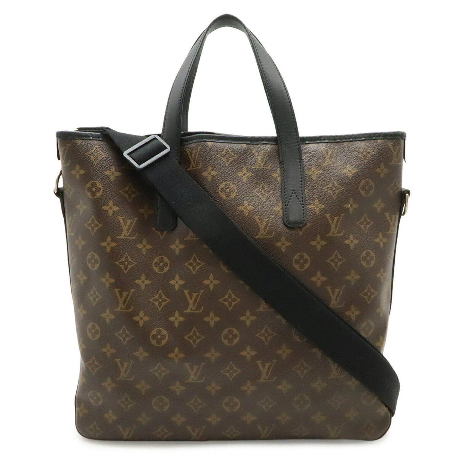 Monogram Leather Louis Vuitton Tote Bag Shoulder: Monogram Leather Louis Vuitton Tote Bag Shoulder Black and Brown Monogram Leather Louis Vuitton Tote Bag Shoulder with 178cm Adjustable Strap, weighing 990g. This classic shoulder tote features the ic
