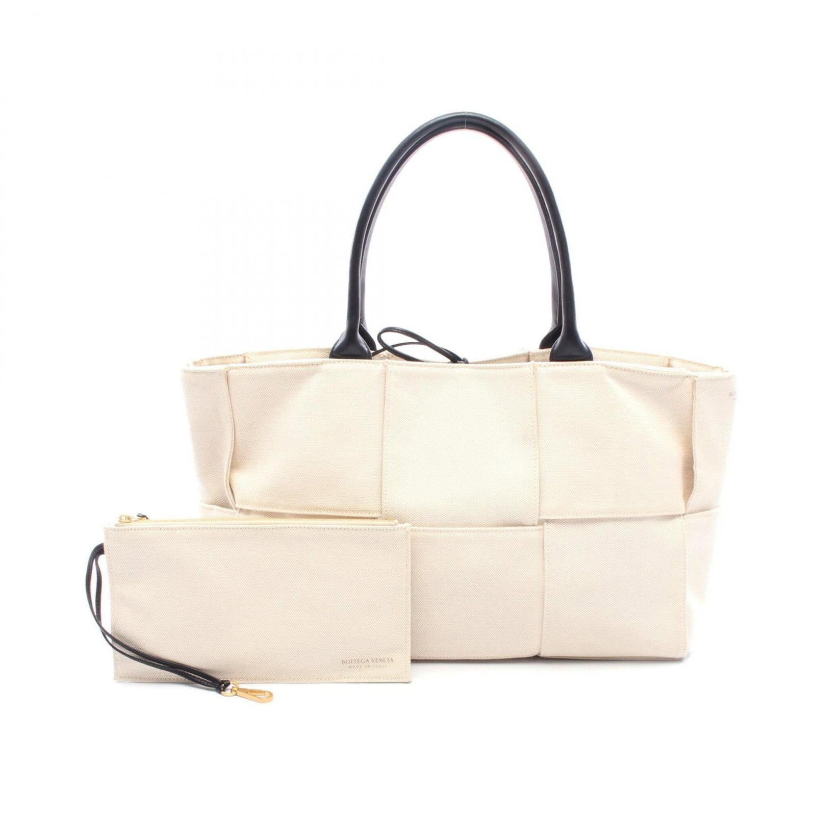 Bottega Veneta Handbag Pouch Tote Bag Canvas Leather (1 of 7)