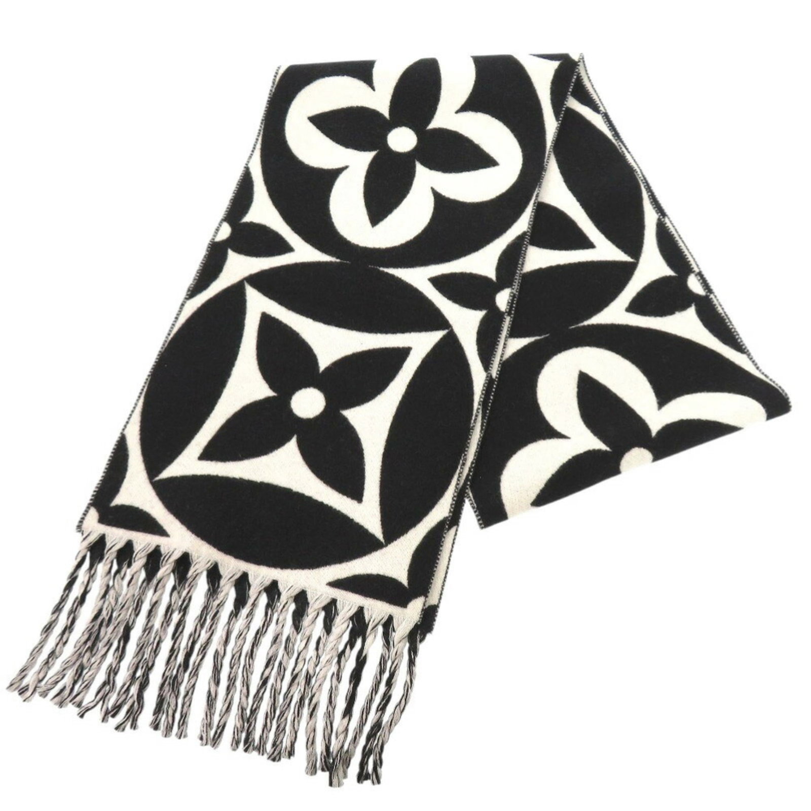 Wool shawl from Louis Vuitton: Wool shawl from Louis Vuitton Black wool shawl from Louis Vuitton, featuring the brand's signature style. Made from high-quality wool material, this elegant accessory adds a touch of sophistication