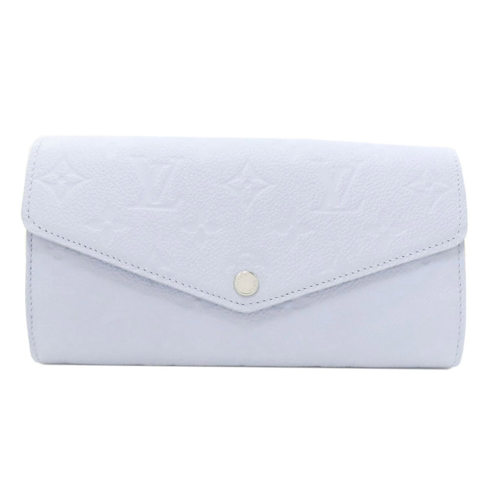 Louis Vuitton Long Wallet (Bi-Fold) Monogram Empreinte: Louis Vuitton Long Wallet (Bi-Fold) Monogram Empreinte Monogram Empreinte leather adds a touch of sophistication to this Louis Vuitton bi-fold long wallet, featuring a classic blue hue and