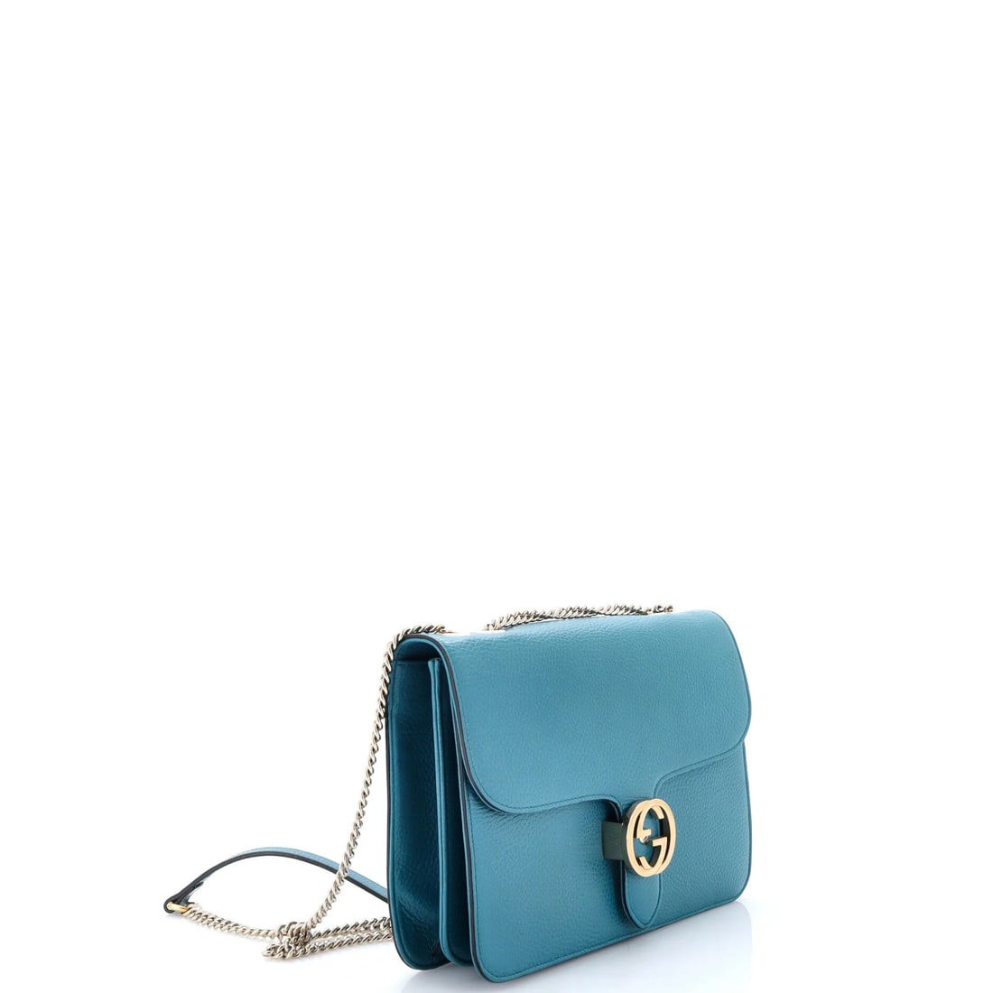 Medium leather shoulder bag Gucci interlocking - 2