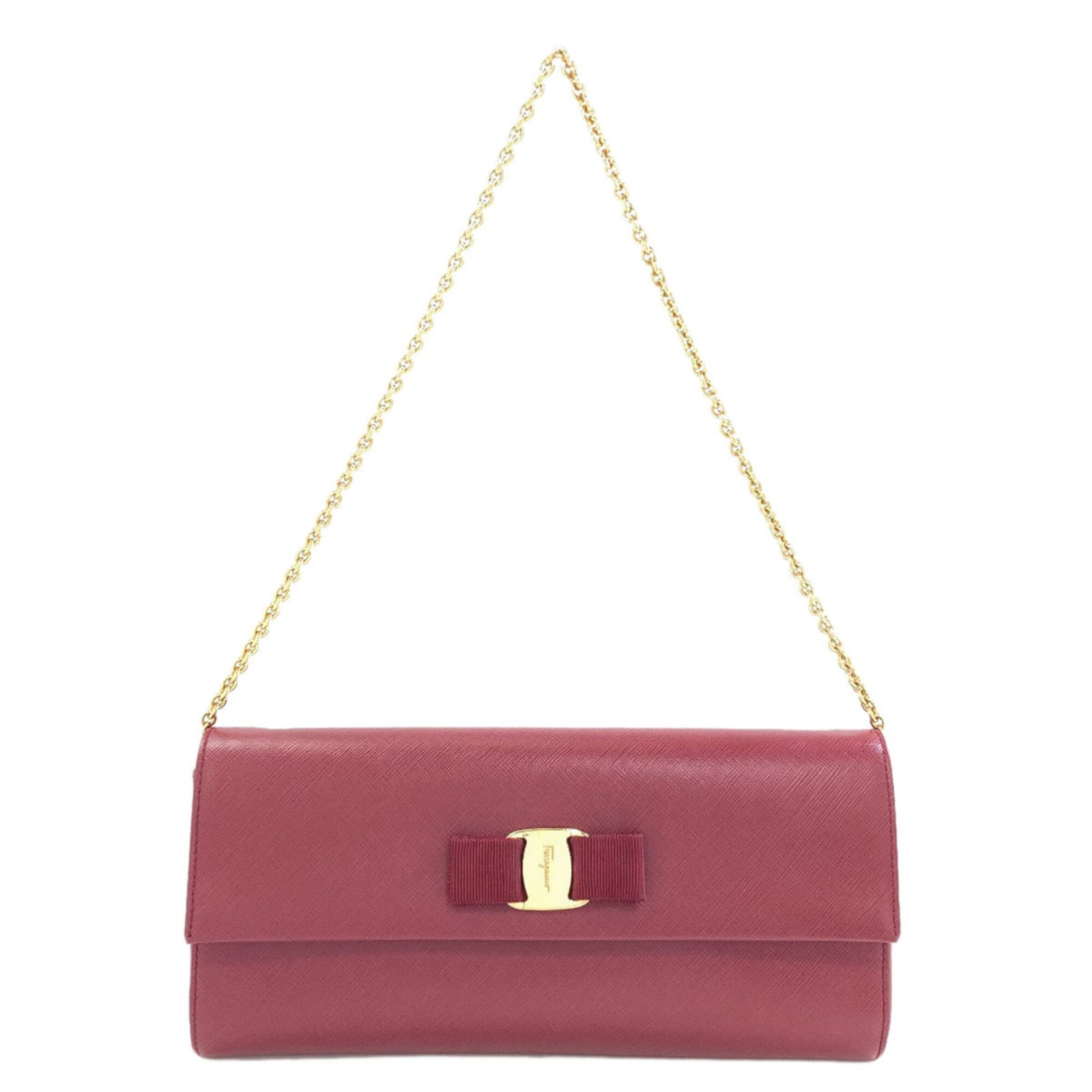 Shoulder bag leather by Salvatore Ferragamo: Shoulder bag leather by Salvatore Ferragamo Red leather shoulder bag by Salvatore Ferragamo, measuring 12cm x 26cm x 3cm and featuring a 59cm strap length. This stylish accessory boasts a bold red