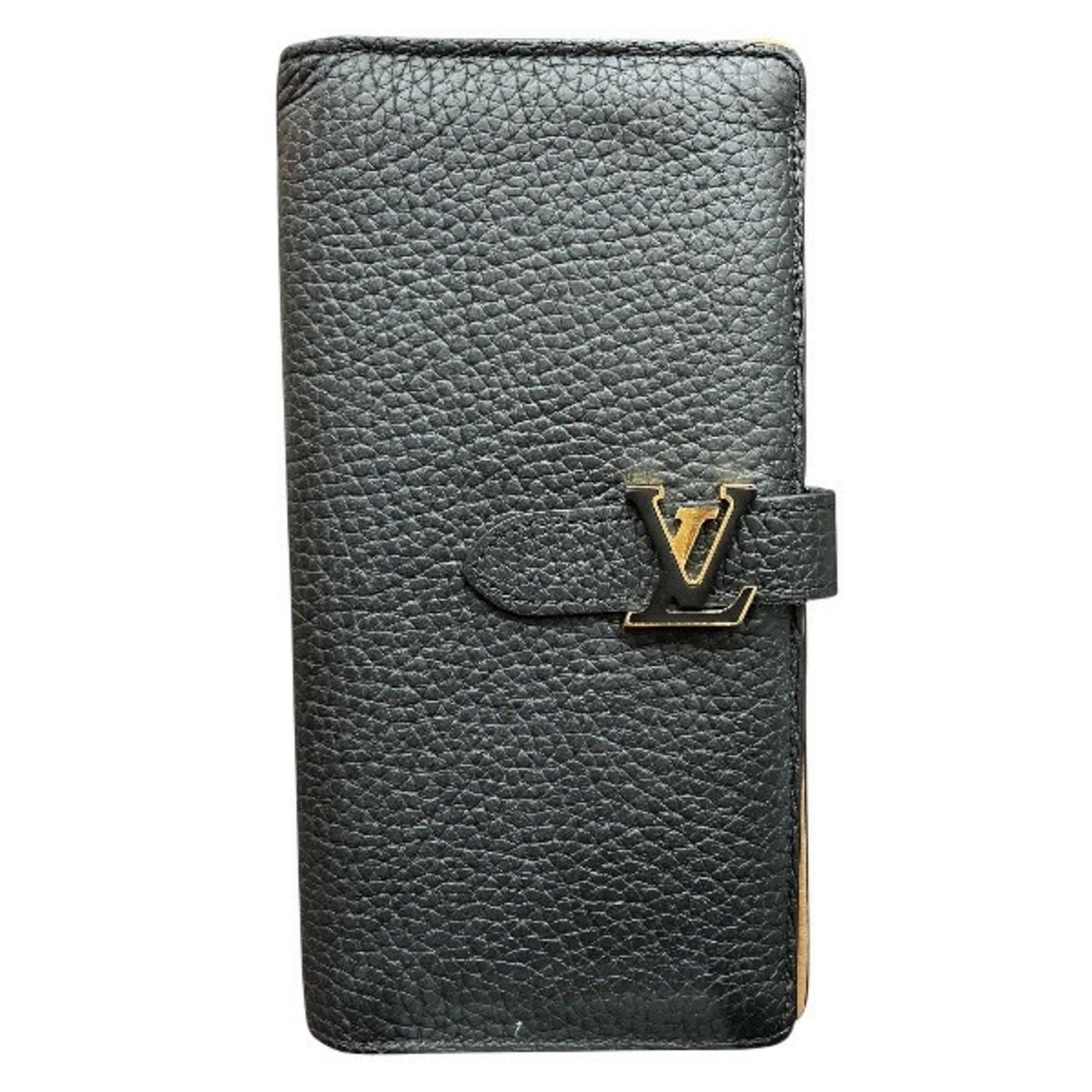 Long Wallet Bi Fold Leather Louis Vuitton: Long Wallet Bi Fold Leather Louis Vuitton Long Wallet Bi Fold Leather Louis Vuitton features a classic design with a Noir leather finish, measuring 19cm x 10cm x 2cm. This bi-fold wallet boasts a